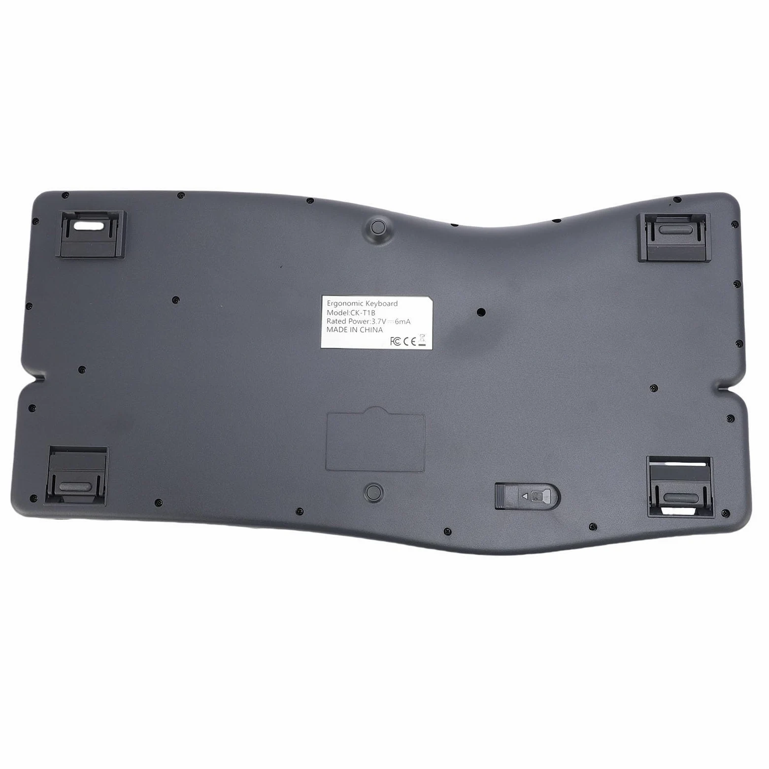 Tastiera Ergonomica, Tastiera Divisa con Riposo Al Polso Imbottito, Wireless USB da 2,4 G, USB C Ricaricabile, 111 Tasti per8/ME/2000/Vista/7/8/10