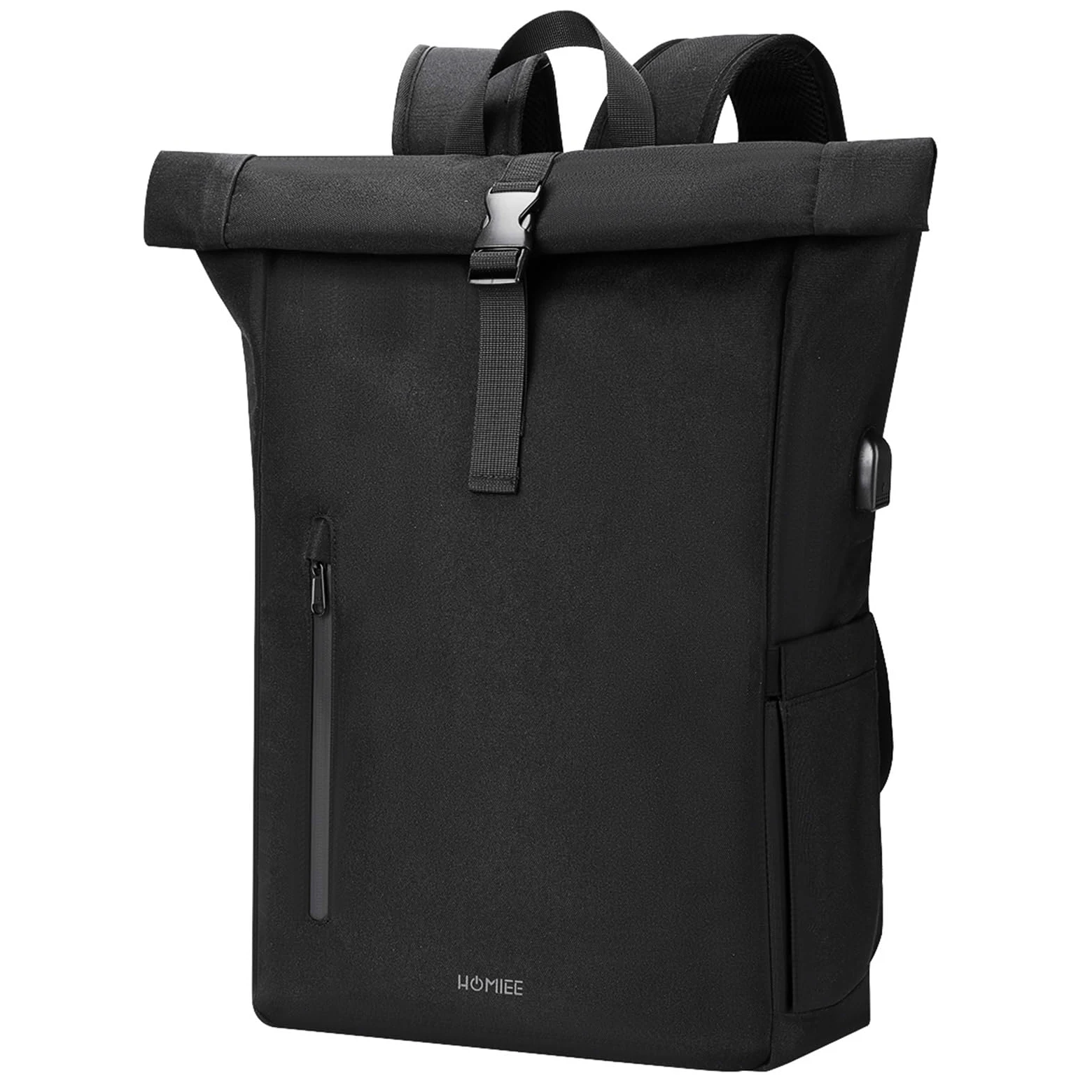HOMIEE Zaino Rolltop Uomo Donna Zaino Porta PC 17,3 Pollici Zaino da Viaggio Espandibile 24-30L Zaini Uomo Lavoro Impermeabile Zaino Arrotolabile Antifurto con Porta di Ricarica USB