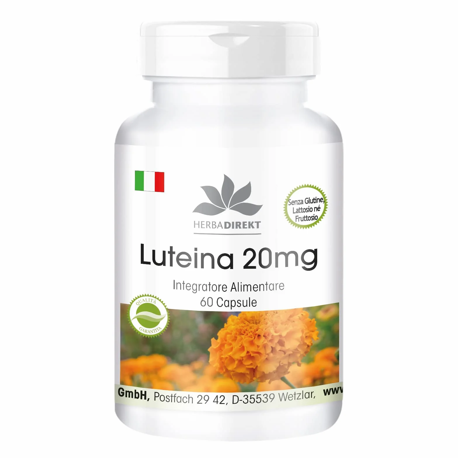 Luteina 20mg Microincapsulata 60 Capsule Vegan HERBADIREKT Warnke Vitalstoffe
