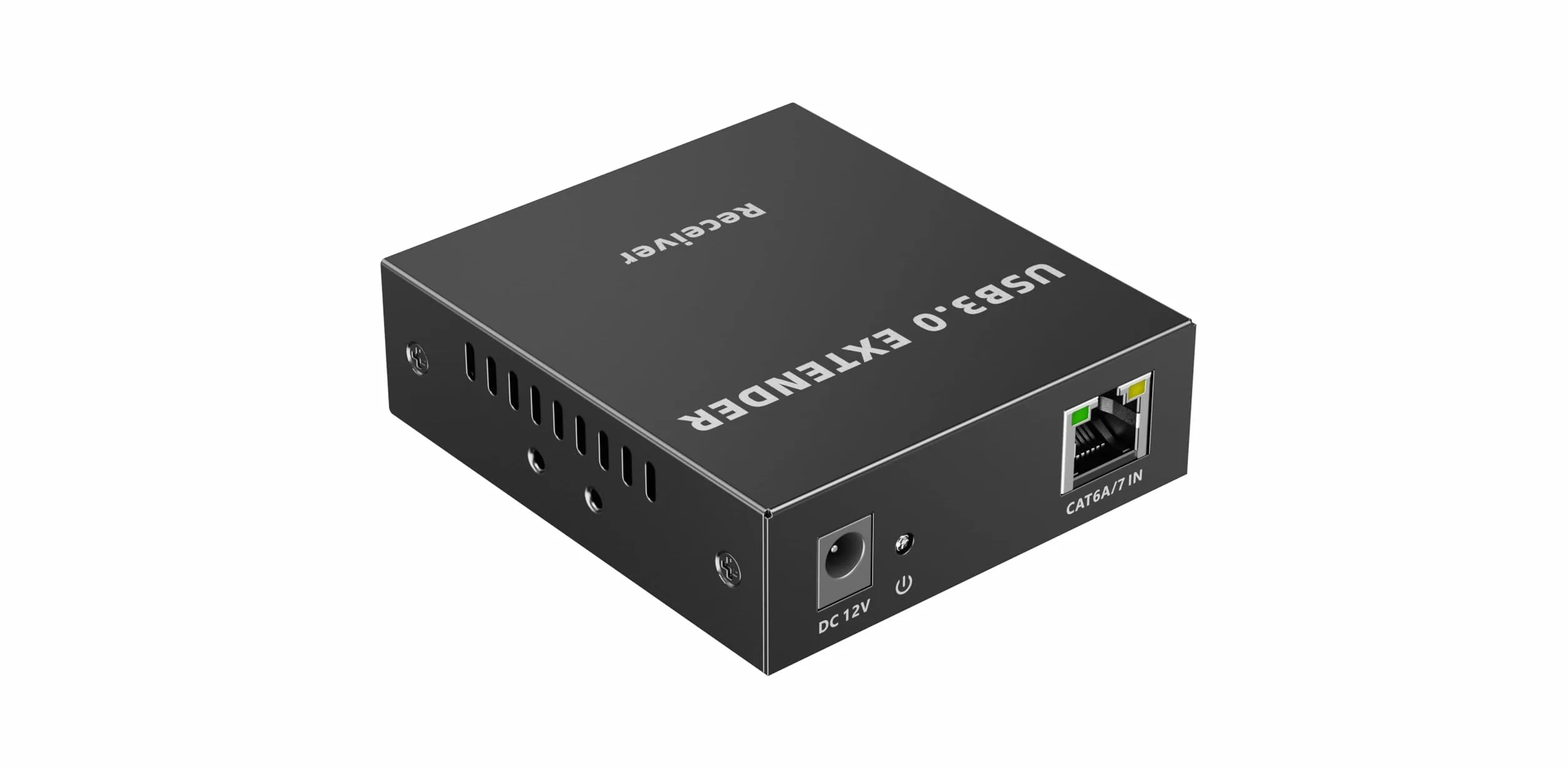 PremiumCord Extender USB 3.0 A 4 Porte Su Cat5E/Cat6/Cat6A Fino A 100 m, 5 Gbps, RJ45, Ethernet, Custodia In Metallo, Nero