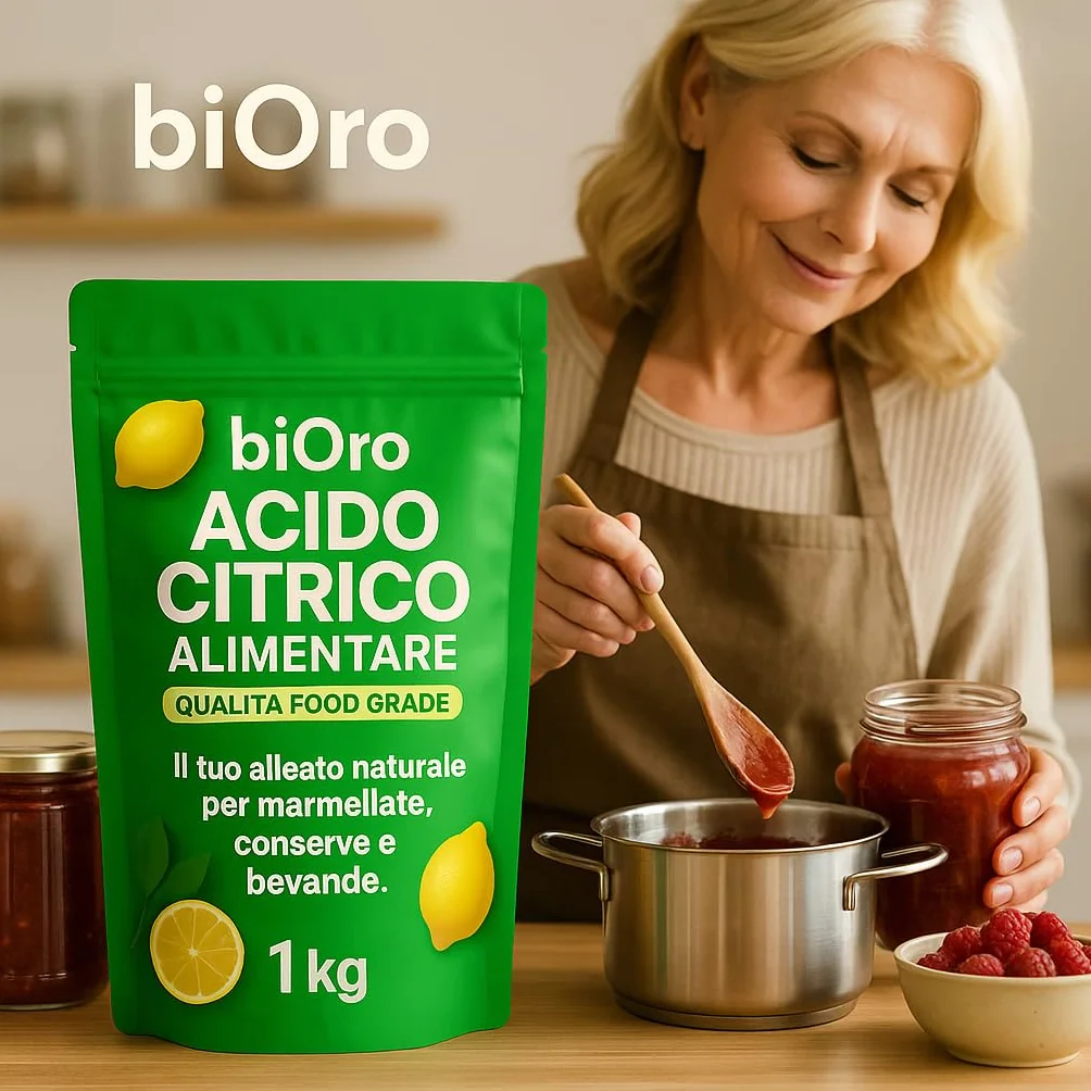 ACIDO CITRICO ALIMENTARE 1 kg BiOro 100% Puro Food Grade Detergente Disincrostante naturale