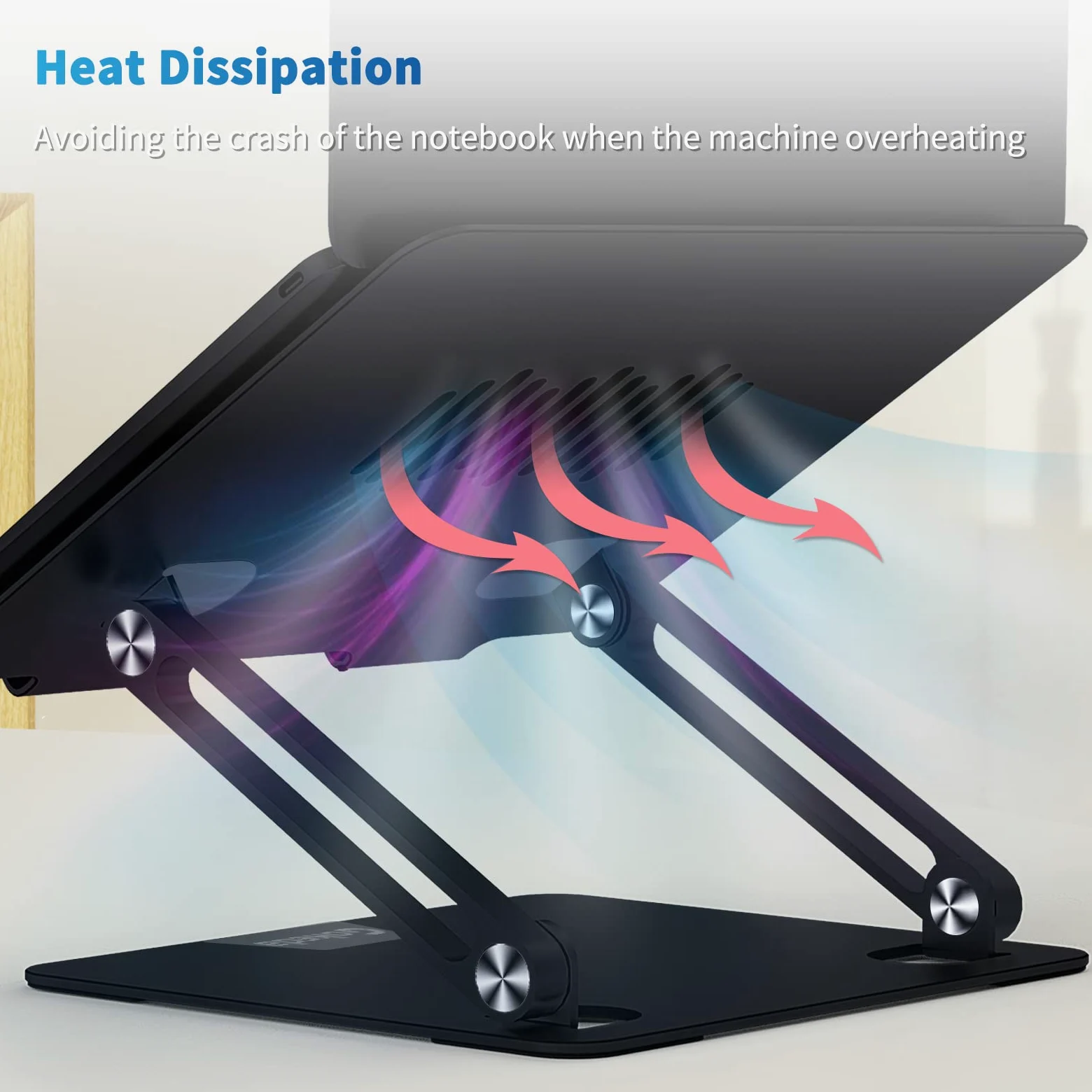 GOKEDA Supporto Per Pc Portatile – Supporto Ergonomico in Alluminio per Scrivania, Computer Portatile Riser Compatibile con MacBook Air/Pro, Dell, HP, Lenovo, altri laptop da 10-15,6"