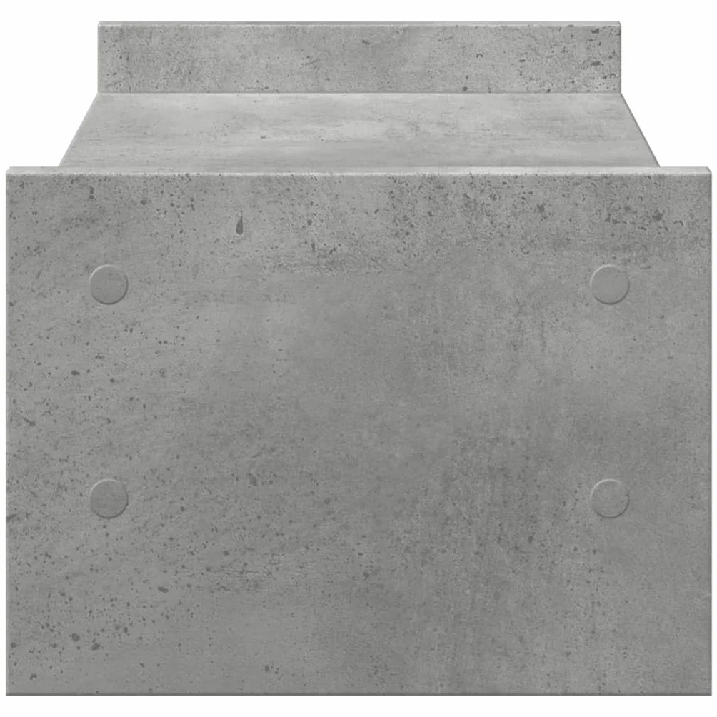 Supporto per monitor in legno grigio cemento, 50 x 27 x 20 cm, per scrivania per computer, scrivania, supporto per laptop, monitor con 2 ripiani, per ufficio e home office