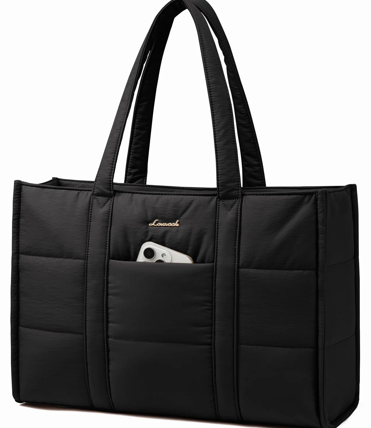 LOVEVOOK Borsa Donna, Grande Puffer Borse Università Borsa da Lavoro porta PC, Tote Bag Shopper Borse Tracolla per Ufficio Insegnante Docente Scuola
