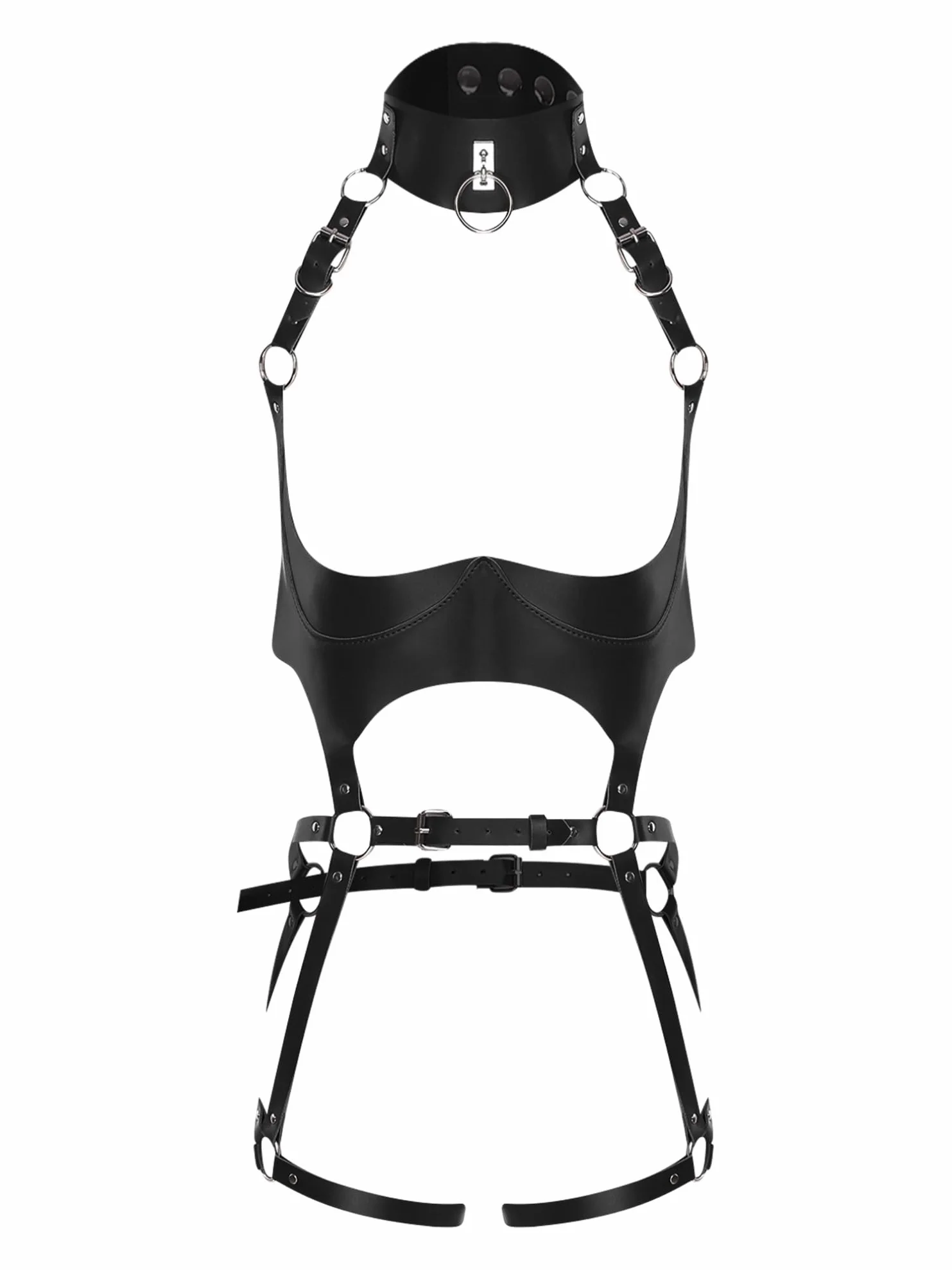 Cinturone Corpo in Cuoio Regolabile Set Harness Pelle Sintetica Donna Uomo Discoteca