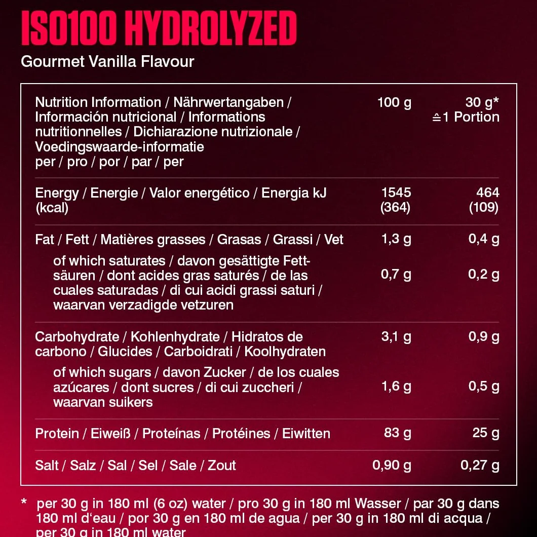Dymatize ISO 100 Hydrolyzed Gourmet Vanilla 2264g Proteine del siero di latte idrolizzate e isolate in polvere