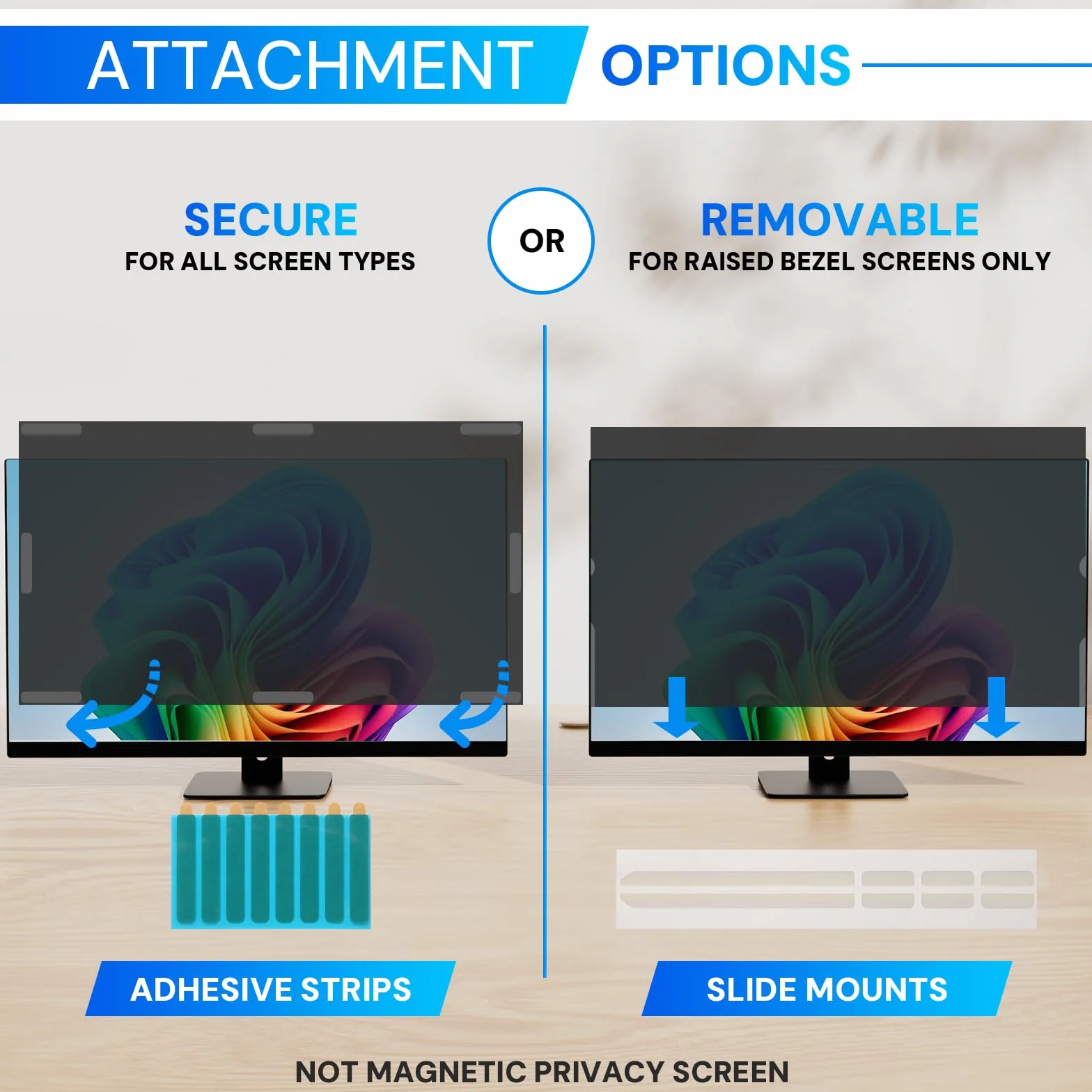 Pellicola protettiva per monitor da 32 pollici per rapporto d'aspetto 16:9 (70,8 x 39,8 cm), pellicola protettiva rimovibile per monitor da 32 pollici, filtro privacy e antiriflesso, blocco