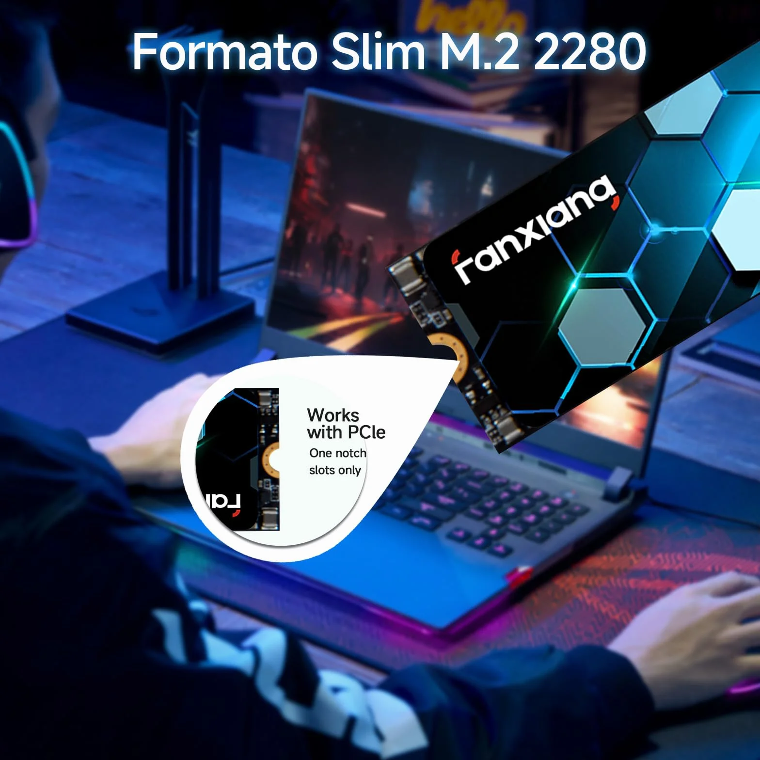 fanxiang SSD NVMe 256GB M.2 PCIe Gen3x4 2280 SSD Interno 256GB, Fino a 3000MB/s in Lettura, Compatibile con Laptops, PC, Computer Desktop (S500 Pro)