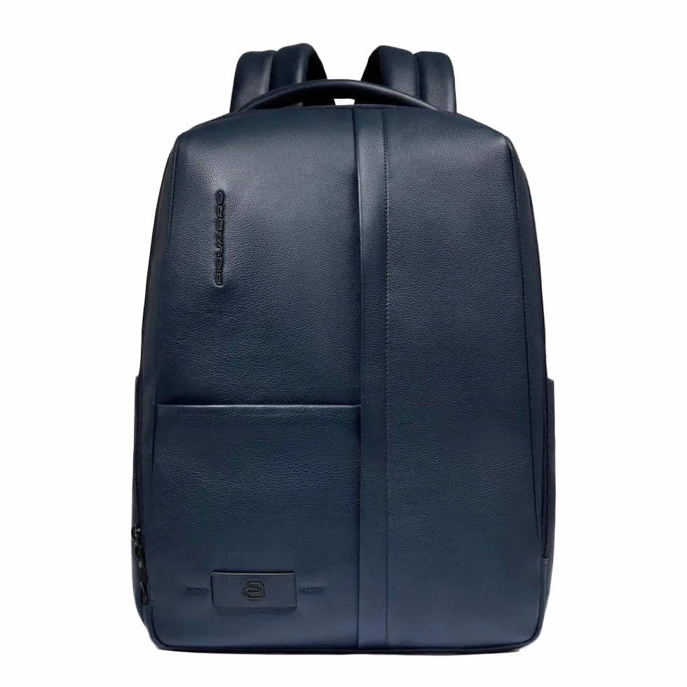 PIQUADRO – Zaino - Porta PC 15.6" – In Pelle – Uomo - Colore Blu