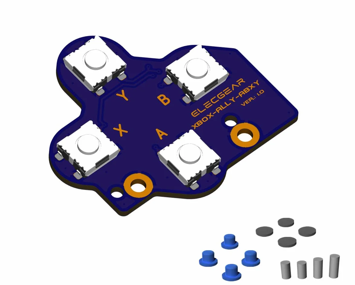 ElecGear ABXY Micro Interruttore Tattile Ricambio per Xbox ROG Ally – Assemblaggio PCB Migliorato Rispetto ai Pulsanti in Gomma Originali, Scattante, Corsa Breve, Ultra-Sensibile