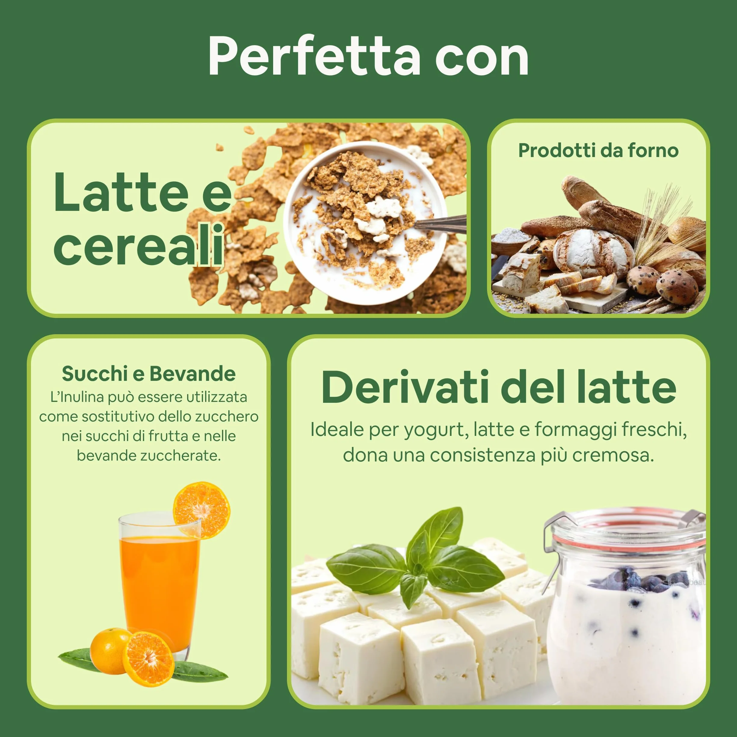 Inulina a Catena Lunga 1 Kg - Inulina di Cicoria in Polvere 100% Pura - Fibra Prebiotica Naturale, Vegana, Senza Glutine