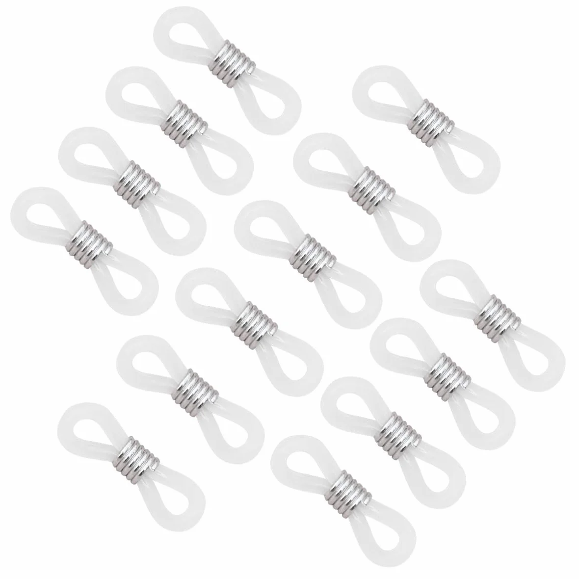 SUPVOX 100 Pezzi Anelli Regolabili Silicone Catena Antiscivolo Argento