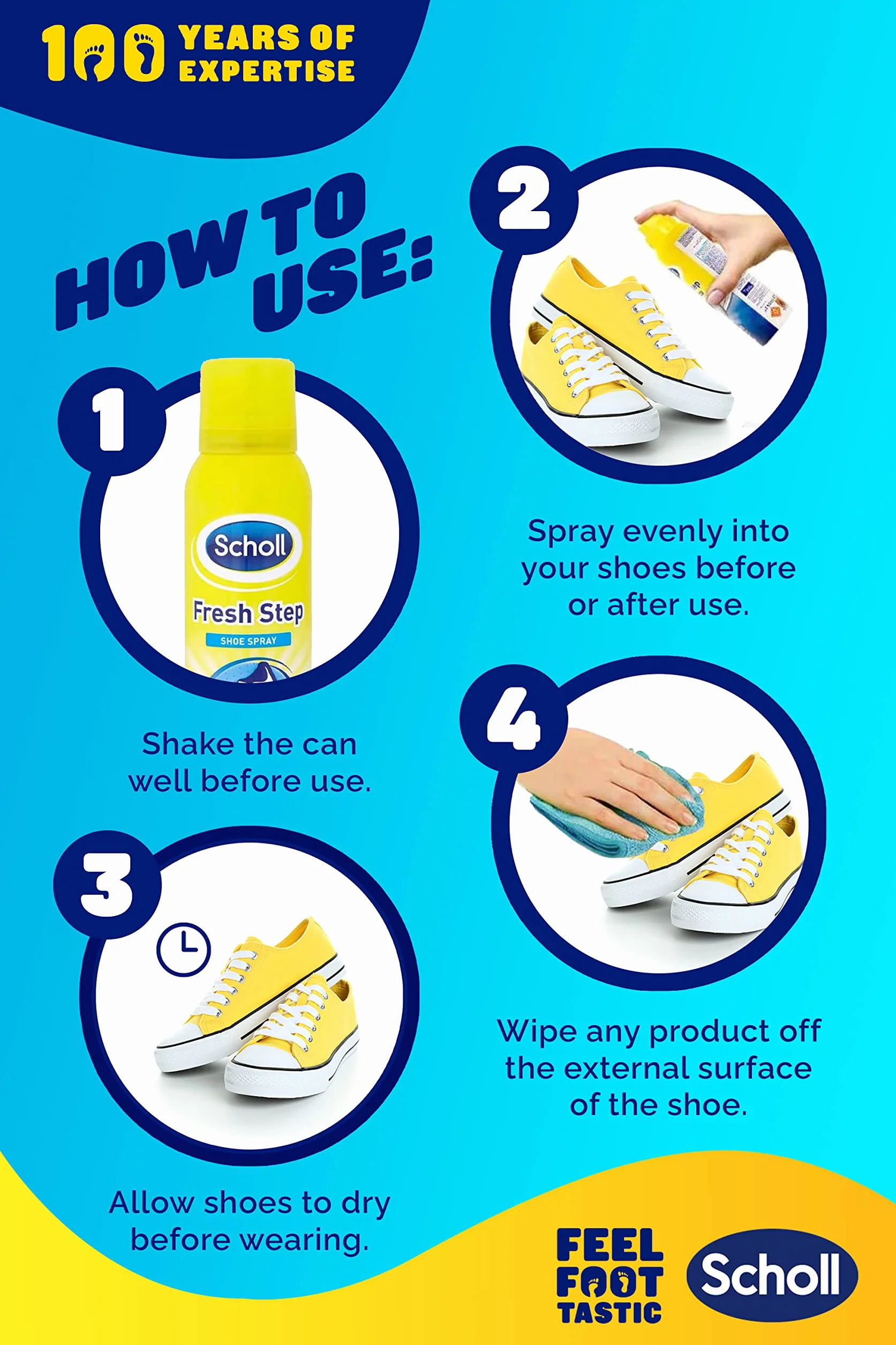 Scholl Fresh Step shoe spray 150 ml confezione da 4