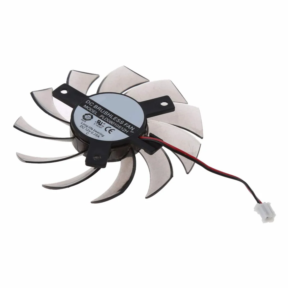 geneic 75MM PLD08010S12H Ventola di Raffreddamento 2Pin Scheda Grafica Ventola di Raffreddamento Per Gigabyte 6850 7970 GTX 460 GTX560Ti R270X 260x
