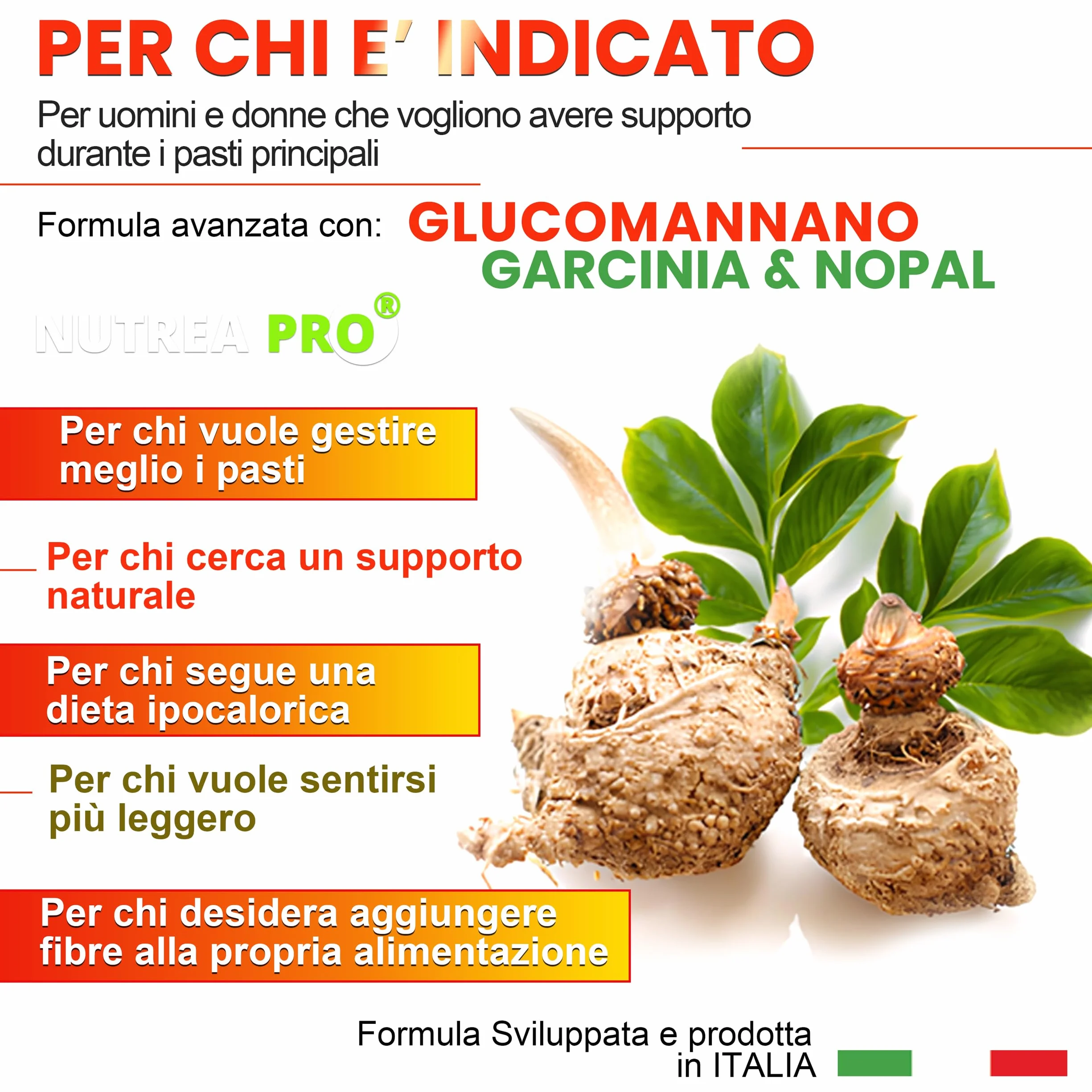 Glucomannano Forte 4200mg Integratore Fibre Naturali 120 Capsule Made in Italy NUTREAPRO®