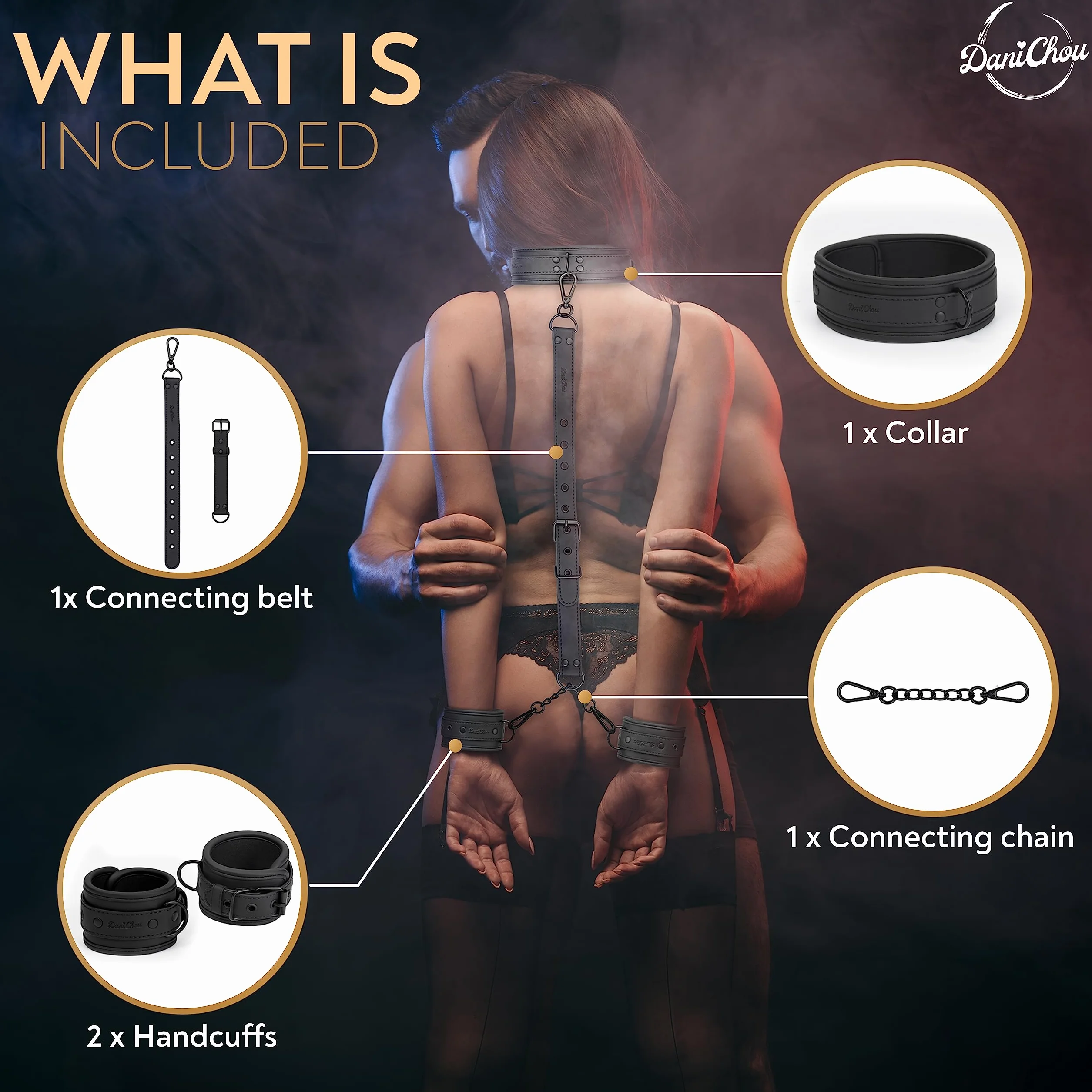 SM Bondage Set con Collare e Manette Premium BDSM
