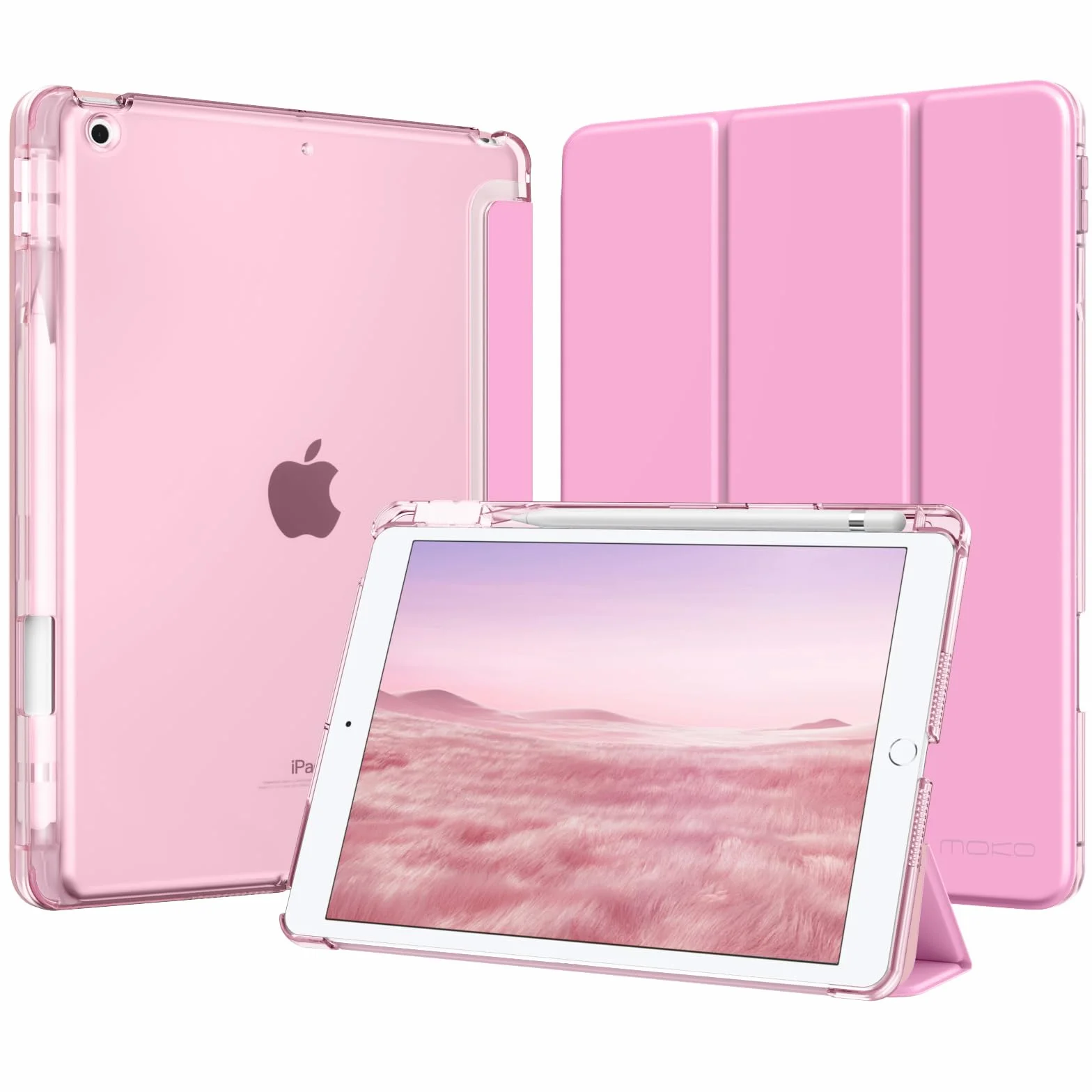 MoKo Cover per iPad 9a/8a/7a Generazione 10,2 Pollici 2021/2020/2019 Custodia Trifold Sottile Rosa
