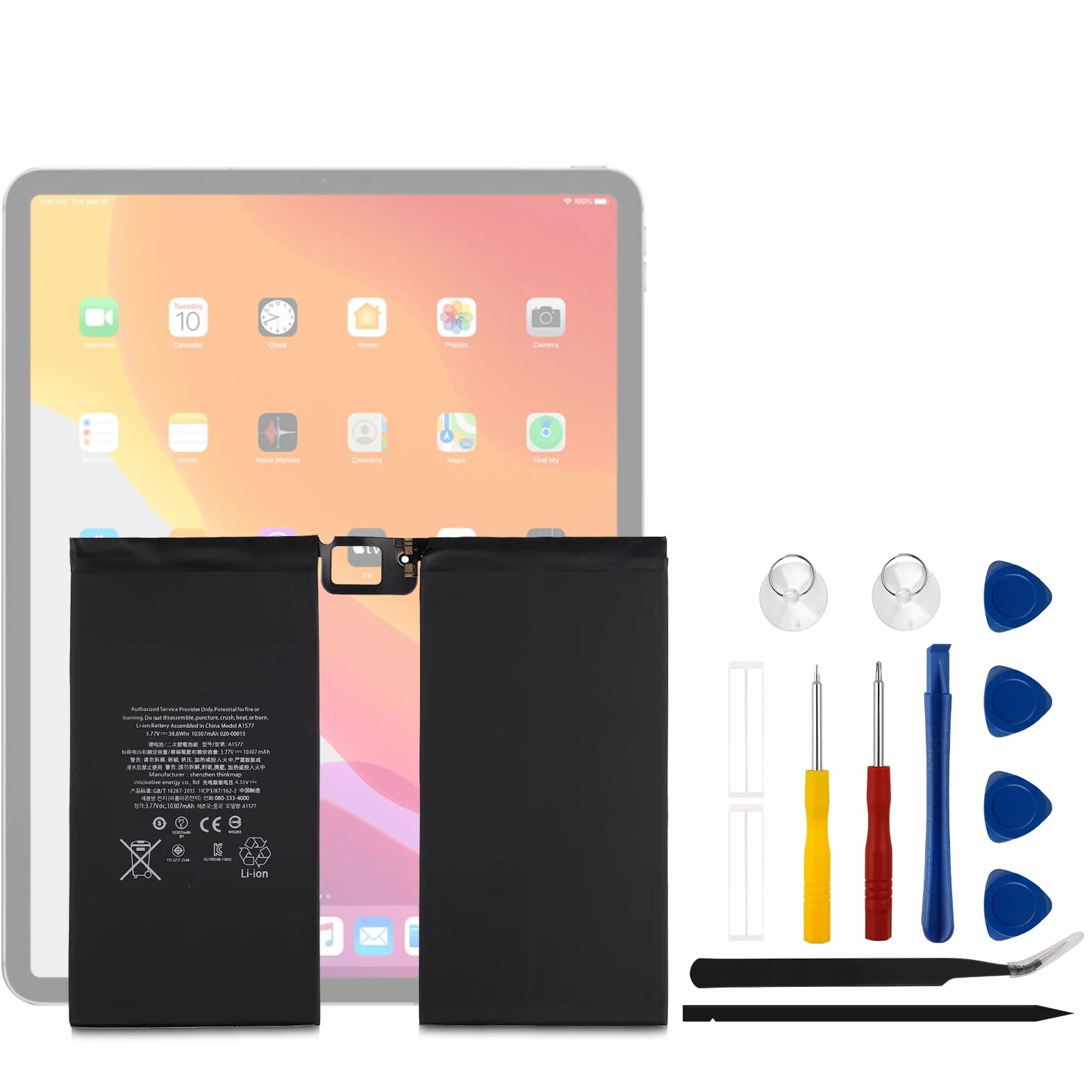 A1577 Batteria di ricambio compatibile per iPad Pro 12.9 2015 1st Gen A1584 A1652 EMC 2838 2827 con kit di strumenti gratuito