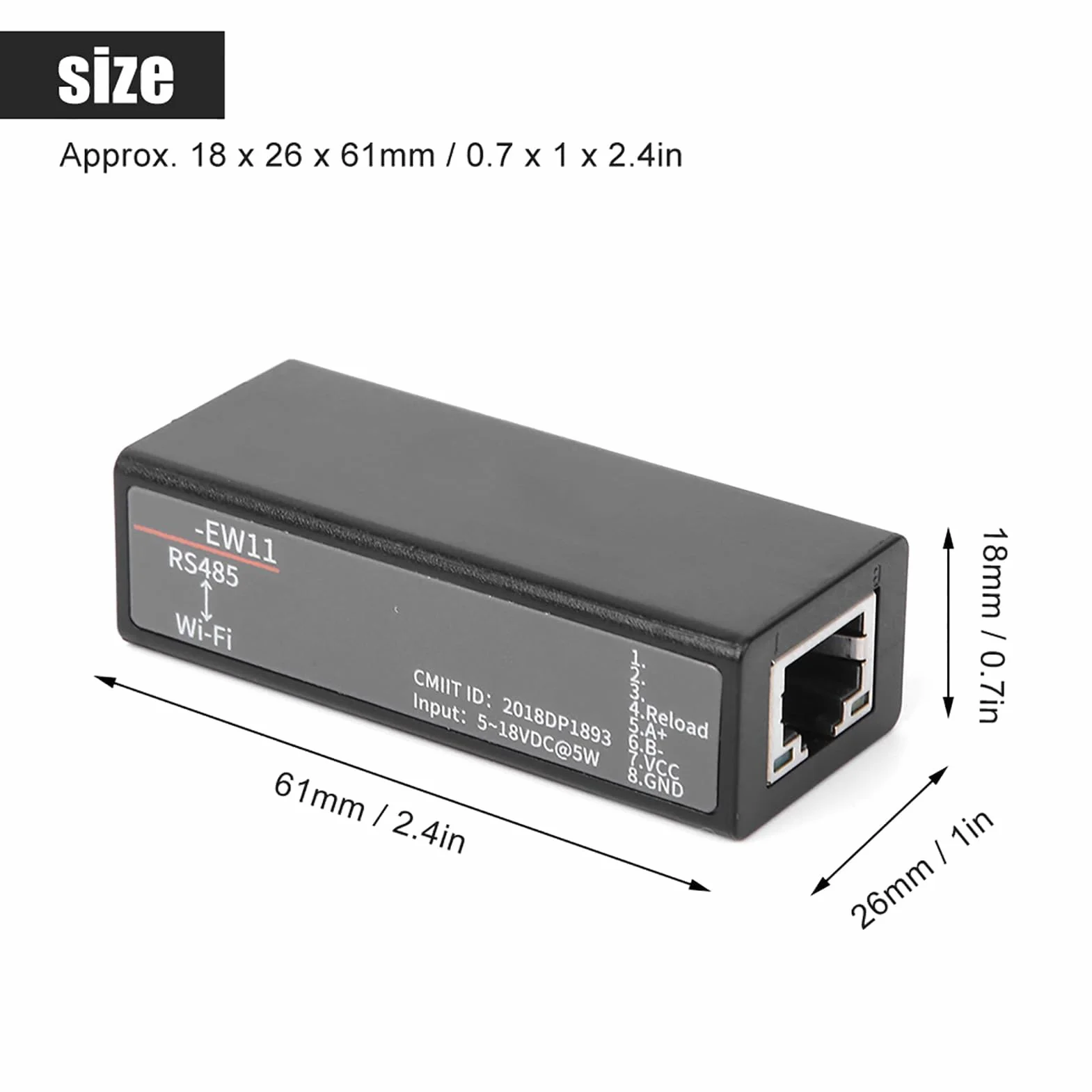 Server Seriale WiFi con Antenna Integrata, Modulo Comunicazione Wireless RJ45 Ethernet