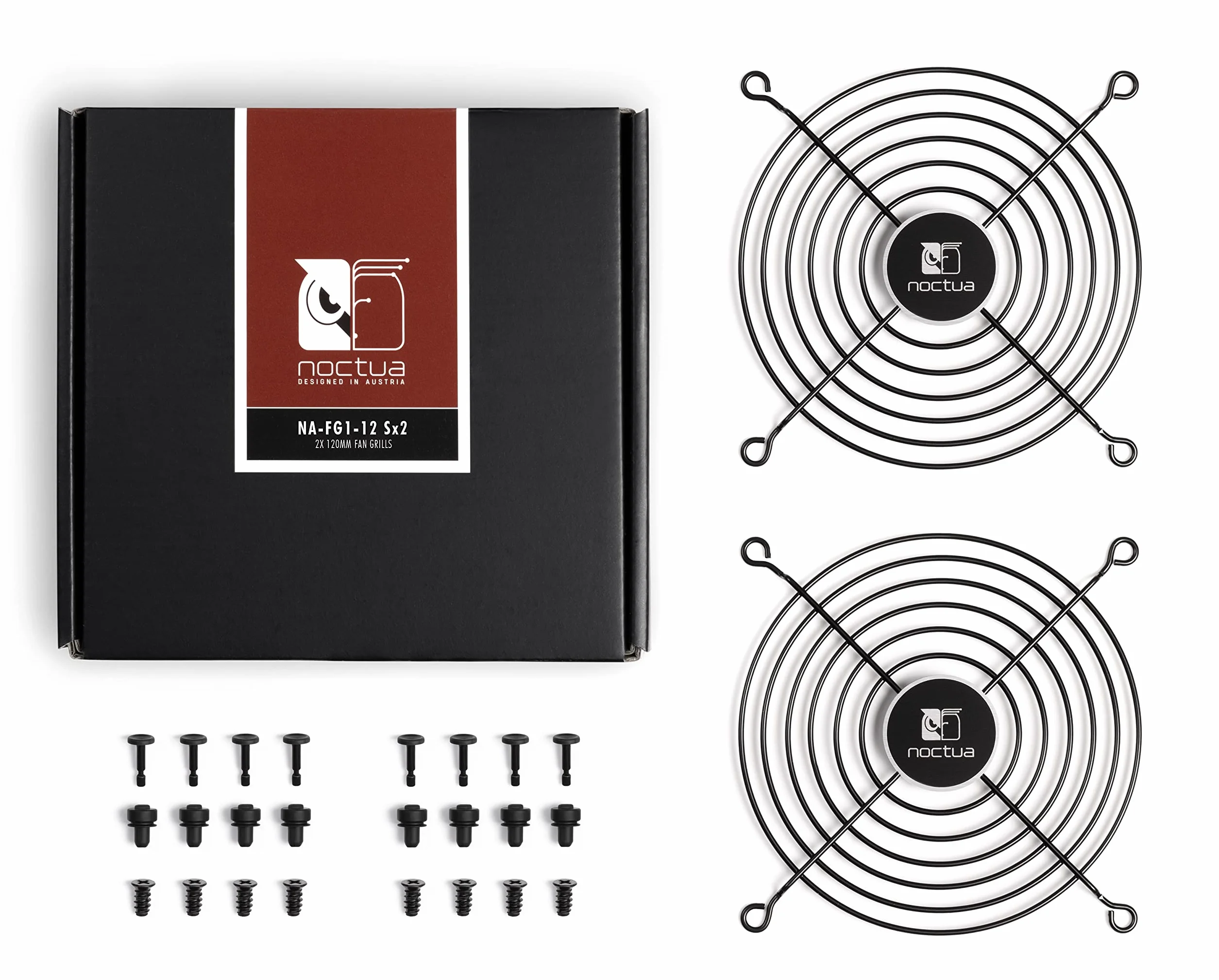 Noctua NA-FG1-12 Sx2, Griglie per Ventole da 120 mm (Set di 2, Nero)
