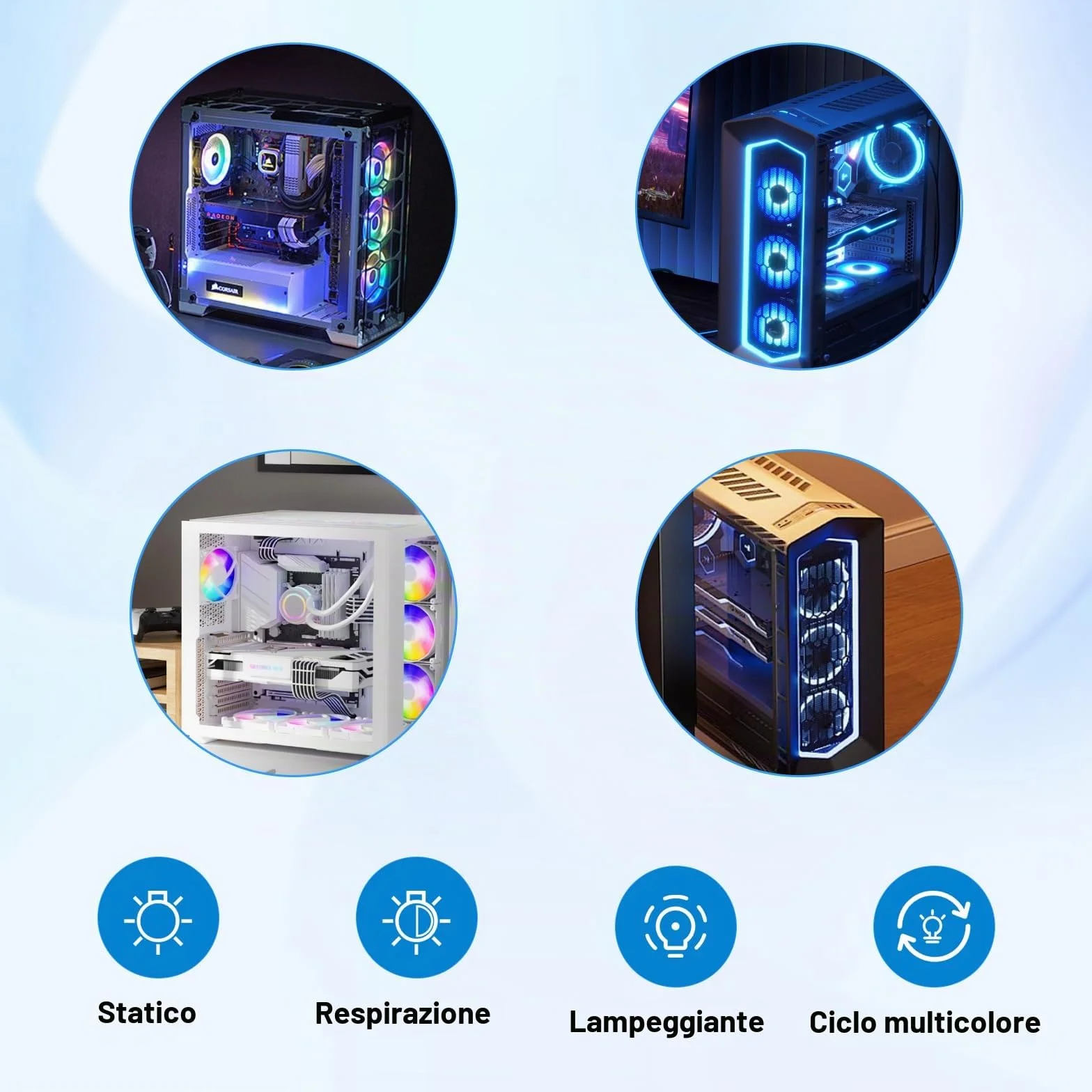 Hub per ventole 2-in-1 ARGB PWM con controller AYWHP, 9 porte 4Pin PWM, 5V 3Pin ARGB, telecomando, nero