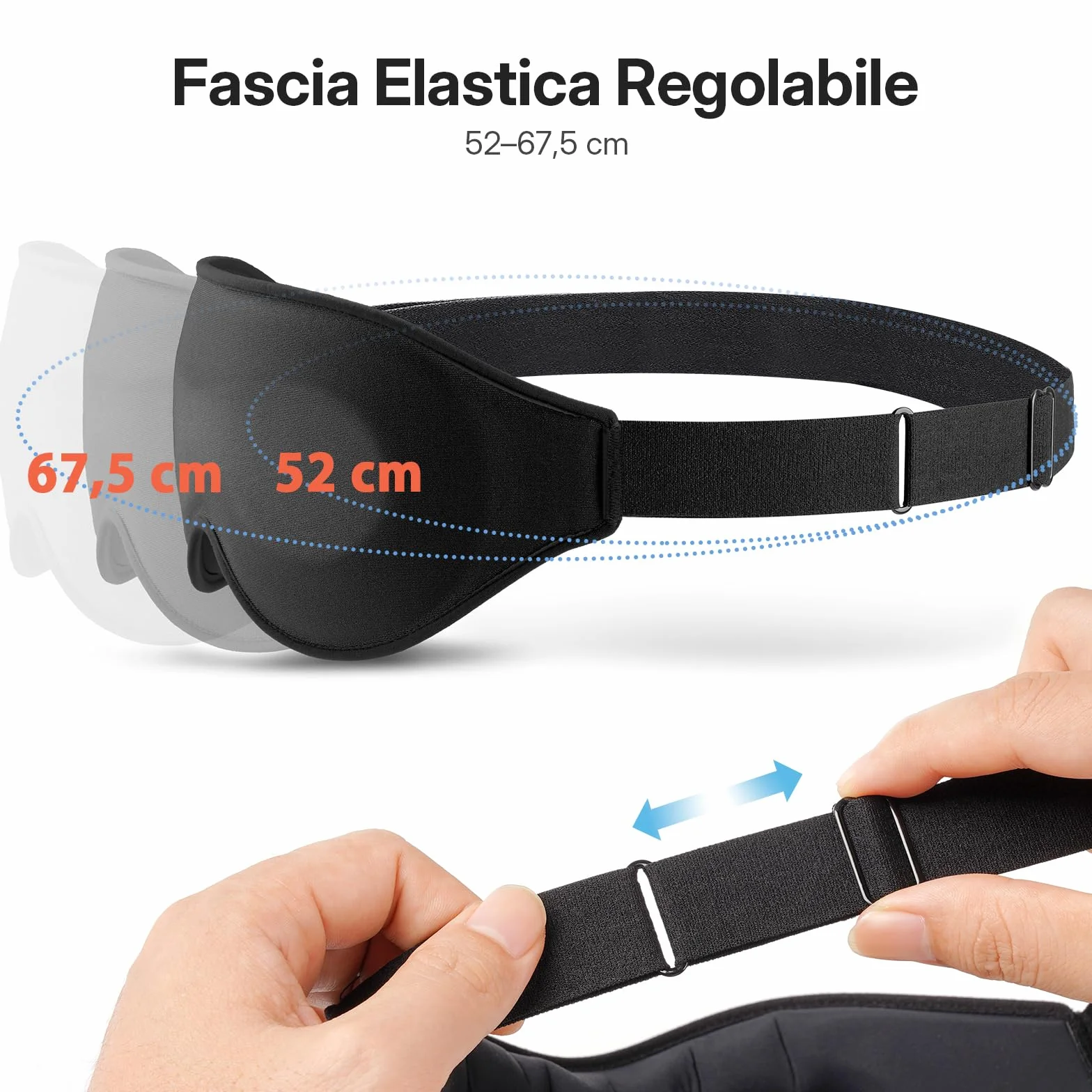 LitBear Maschera per Dormire 3D con Oscuramento Totale, Nera