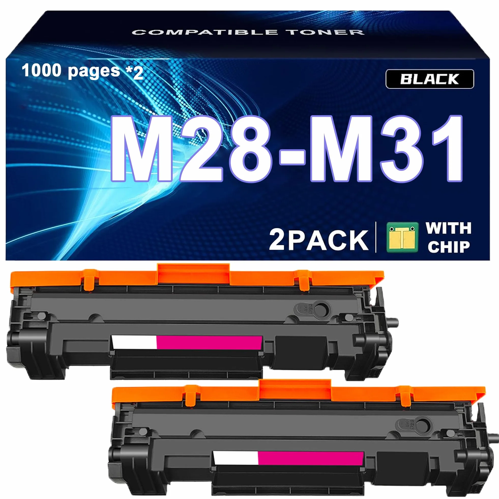 Set di Cartucce Toner ad alta Capacità M28-M31, toner di ricambio compatibile con le stampanti multifunzione per HP Laserjet Pro M15w/15a/MFP M28w/M28a/M31w,Black-2pcs