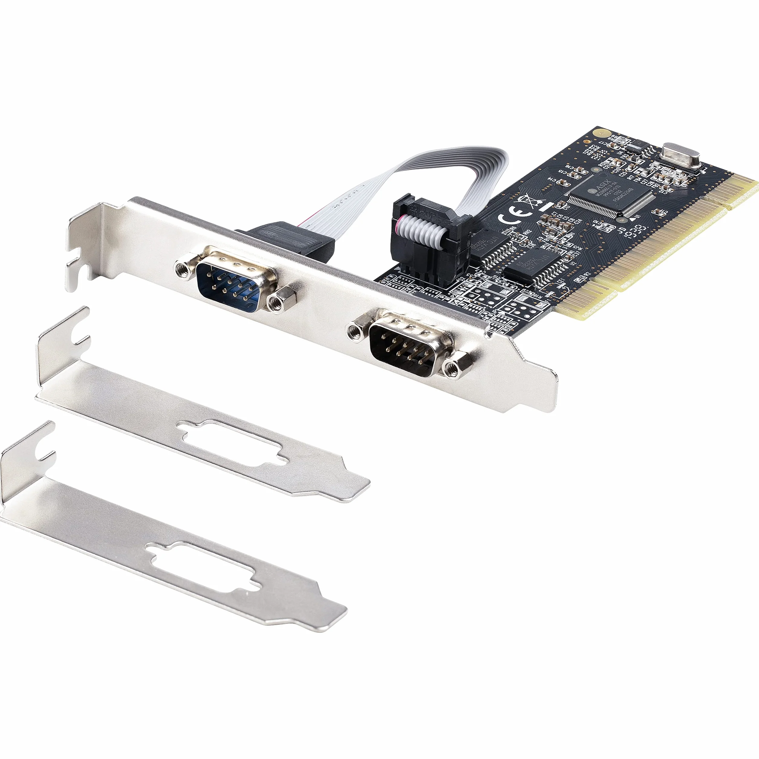 StarTech.com Scheda seriale PCI RS232 a 2 porte - Scheda di espansione/controller seriale PCI a doppia porta seriale DB9 - Staffe standard (installate) e a basso profilo - Windows/Linux (PCI2S5502)