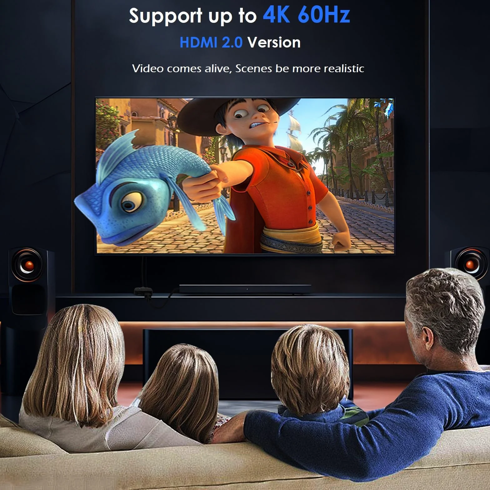 KVM Switch 4K@60Hz 2 porte, Commutatore HDMI USB per 1 monitor 2 PCs, condivisione di mouse, tastiera, Ultra HD, inclusi 2 cavi HDMI e 2 cavi USB