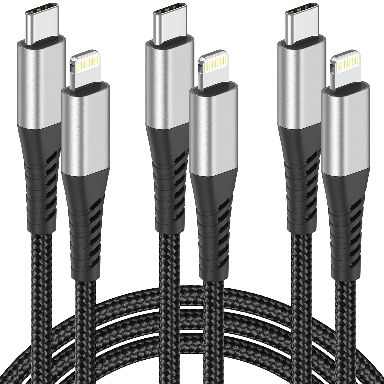 Confezione da 3 cavi USB C a Lightning da 0,6 m, cavo di ricarica USB C per iPhone, certificato MFi, cavo Lightning per iPhone PD da 0,6 m, ricarica rapida per iPhone 14, 13, 12, 11, Pro Max, Xs Plus