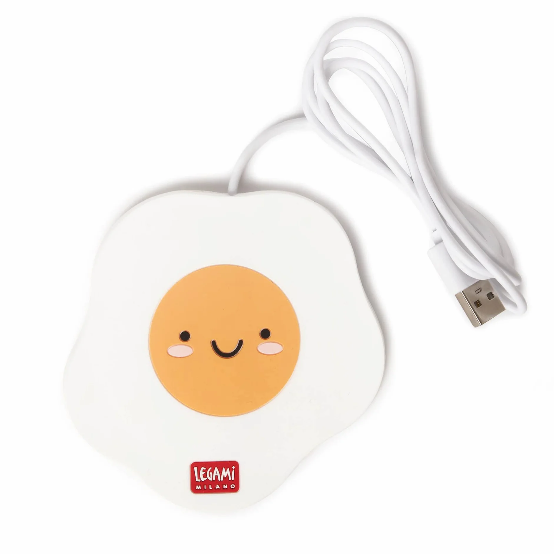 Legami - Scalda tazza, Warm it up, Tema Egg, Cavo USB, 10 x 10 cm, in vinile, ideale per tazze e bicchieri con fondo piatto