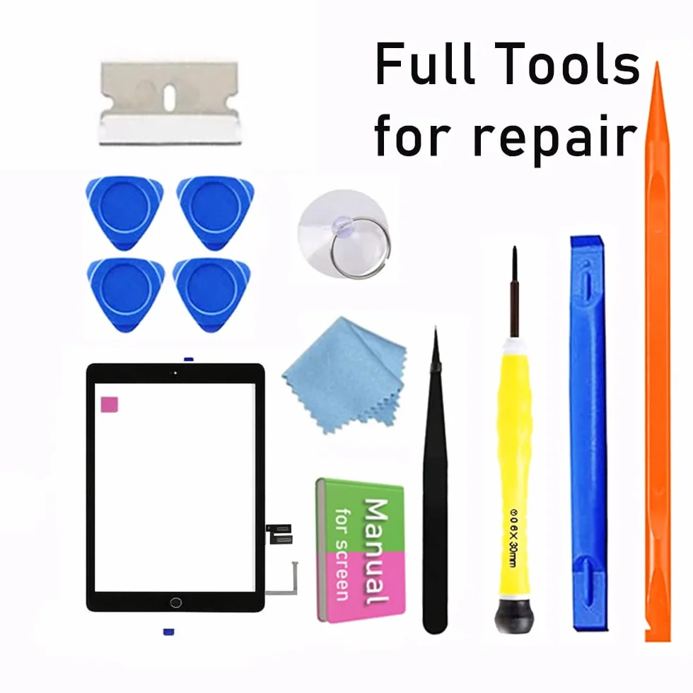 Schermo di ricambio per iPad 7 7a / 8 8a generazione Touch Glass 10,2 pollici, per 7a 8a generazione A2197 A2198 A2200 A2270 A2428 A2429 A2430, + pulsante Home, kit di riparazione completo