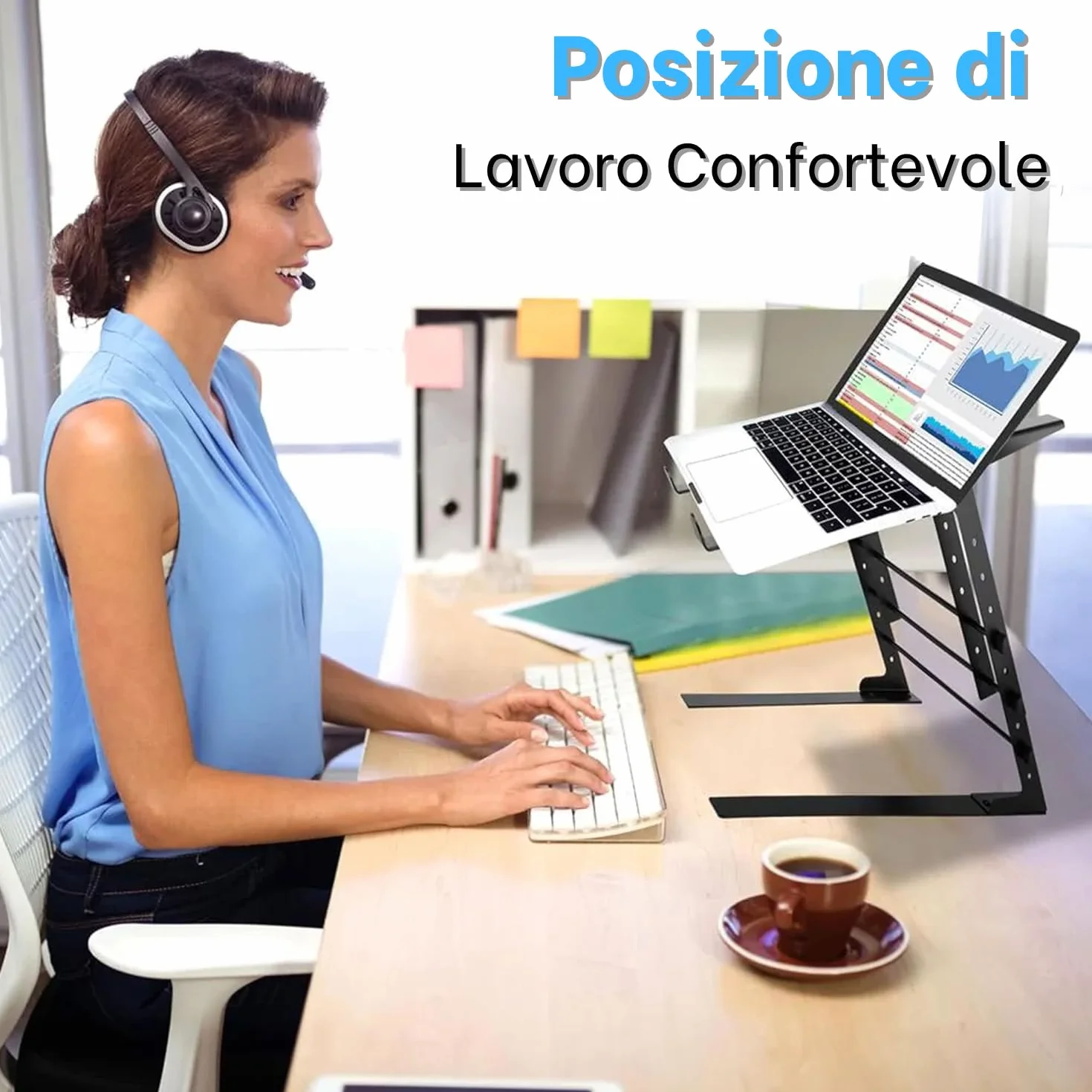 Pyle Supporto Laptop Portatile Doppio, Altezza Regolabile, Design Ergonomico, Punte Antiscivolo per DJ, Attrezzature Audio, Workstation, Gaming Supporto Laptop, Supporto Notebook