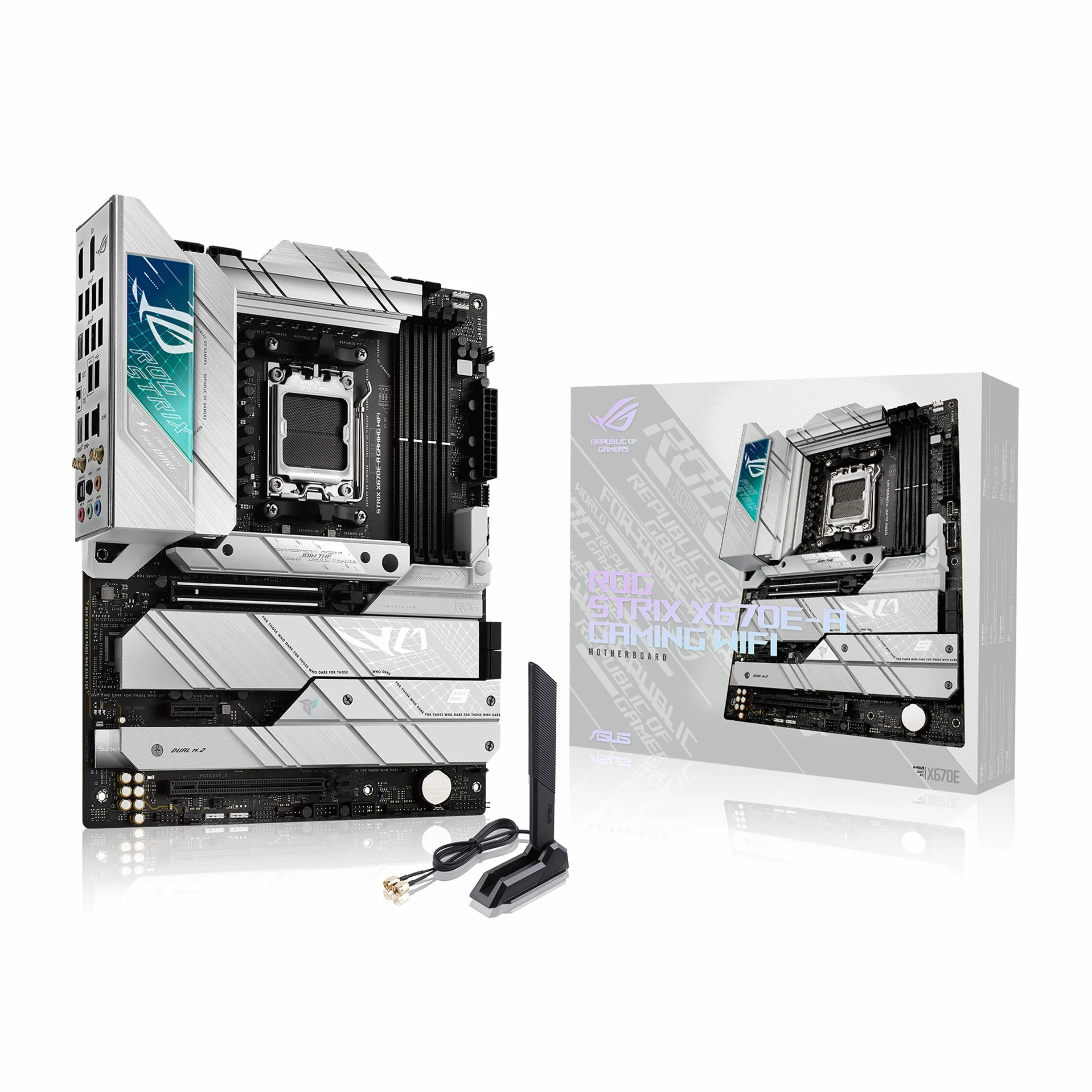 ASUS ROG Strix X670E-A Scheda Madre Gaming ATX, AMD AM5, DDR5, Intel 2.5Gb Ethernet, WiFi 4xSATA 6GB/s, Nero