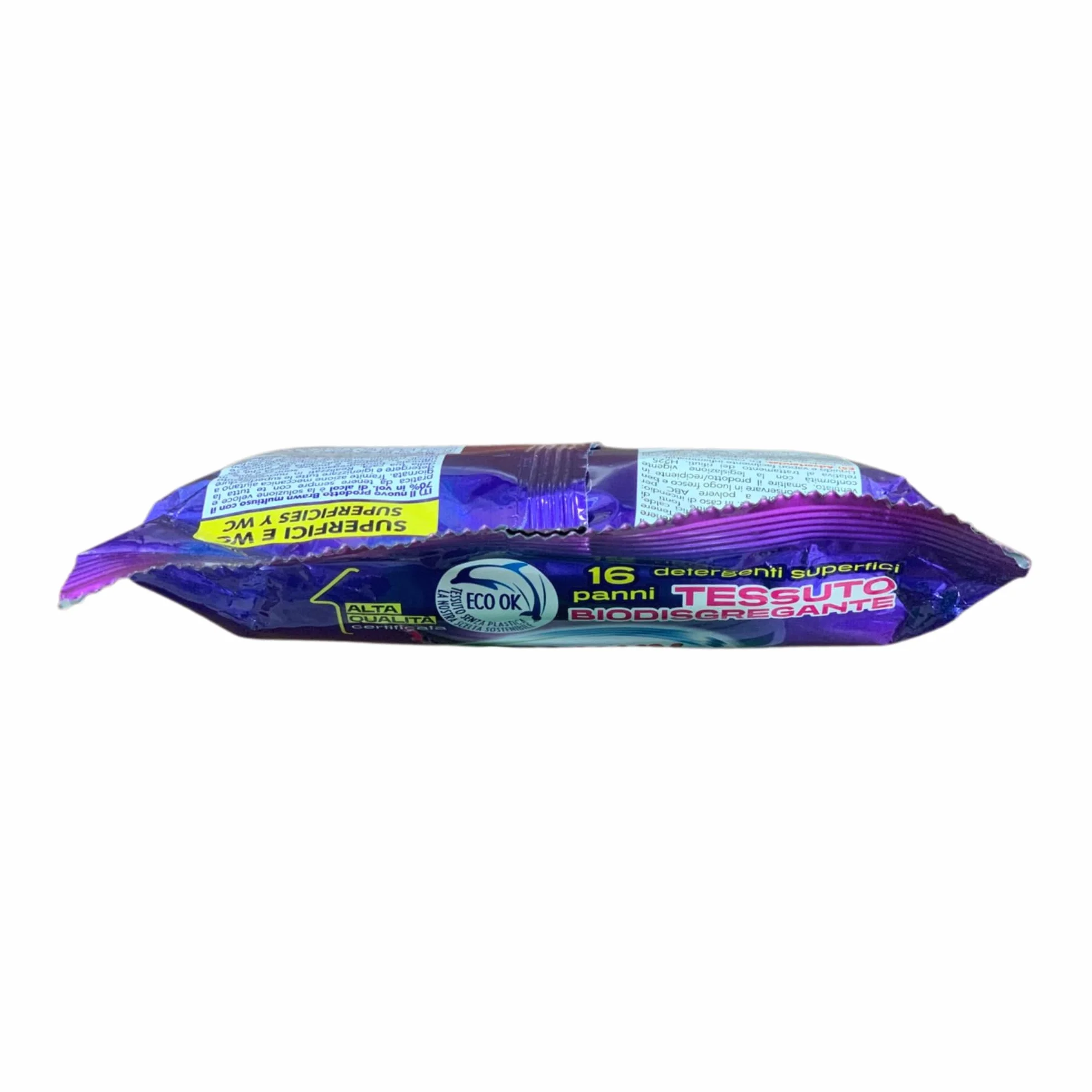 SOS IGIENE Salviette Detergenti Igienizzanti Superfici 70% vol. Alcol, Rimuove Germi e Batteri, Tessuto Biodisgregante (16 Panni)