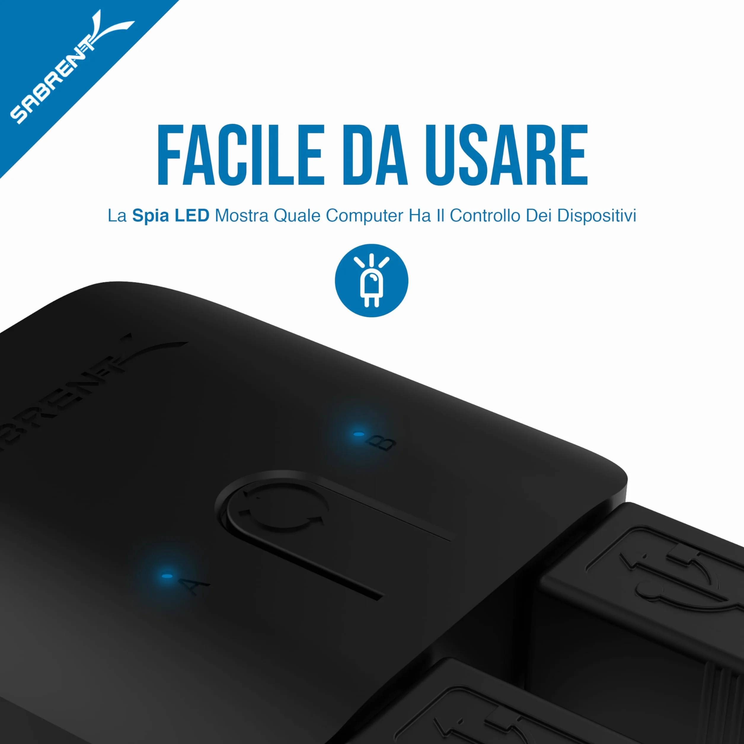 Sabrent Switch USB 2.0 per Più Computer e Periferiche con Spie LED (USB-SW20)