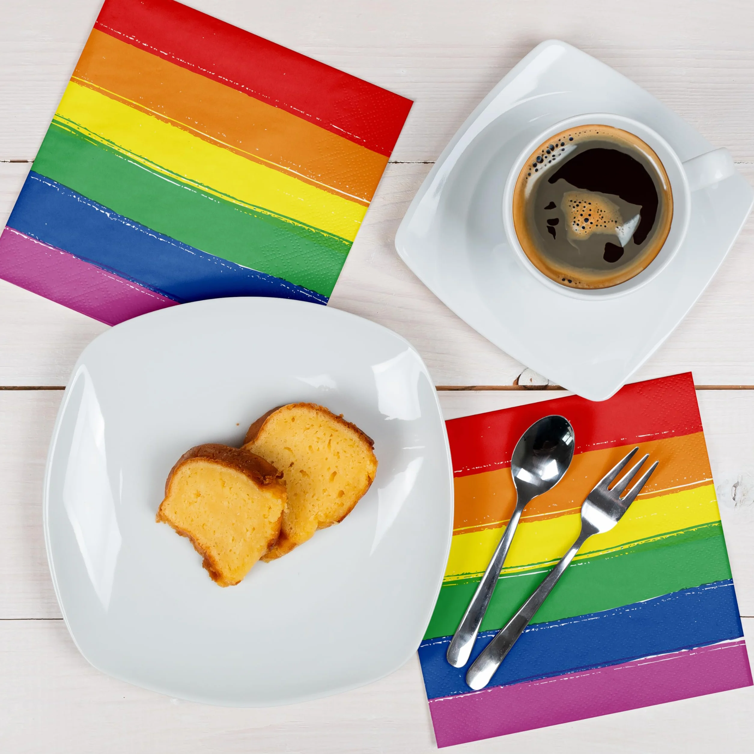 HEKU Tovaglioli a 3 veli 33 x 33 cm Arcobaleno Confezione Assorbente