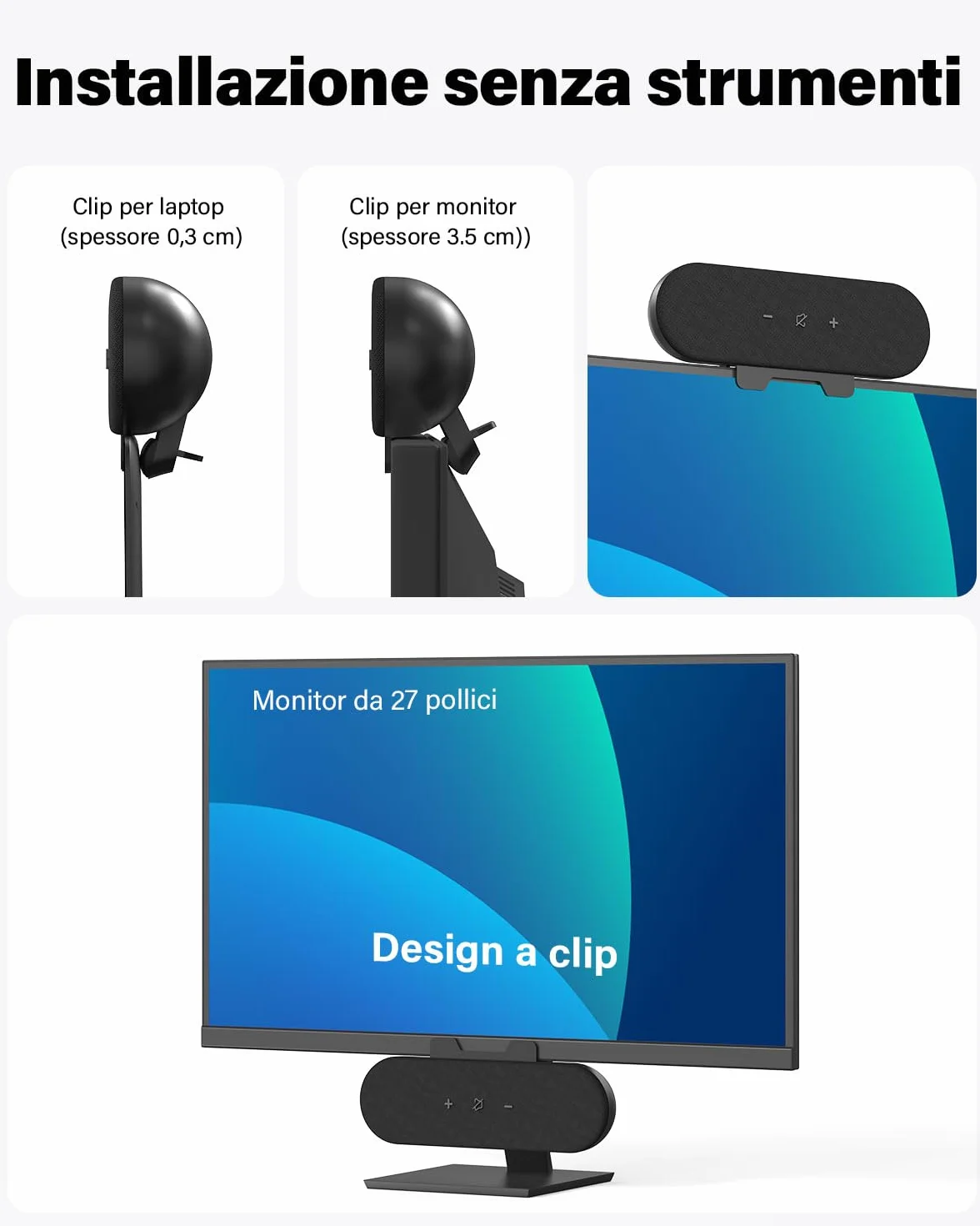 ZETIY Altoparlante per PC, Mini Soundbar USB per Notebook, Laptop, Desktop
