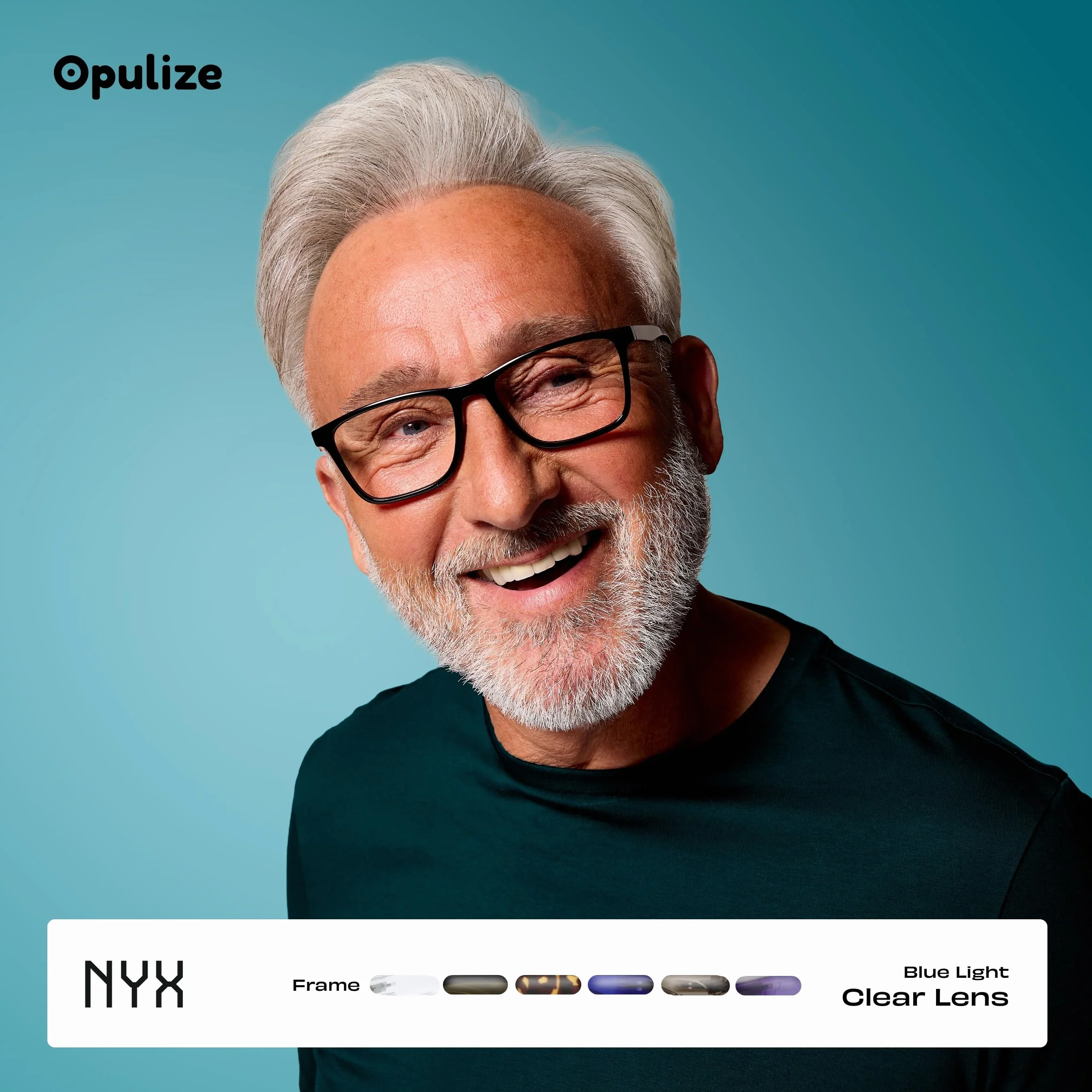 OPULIZE NYX Occhiali luce blu donna uomo Antibagliore Protezione UV Rettangolare Nero