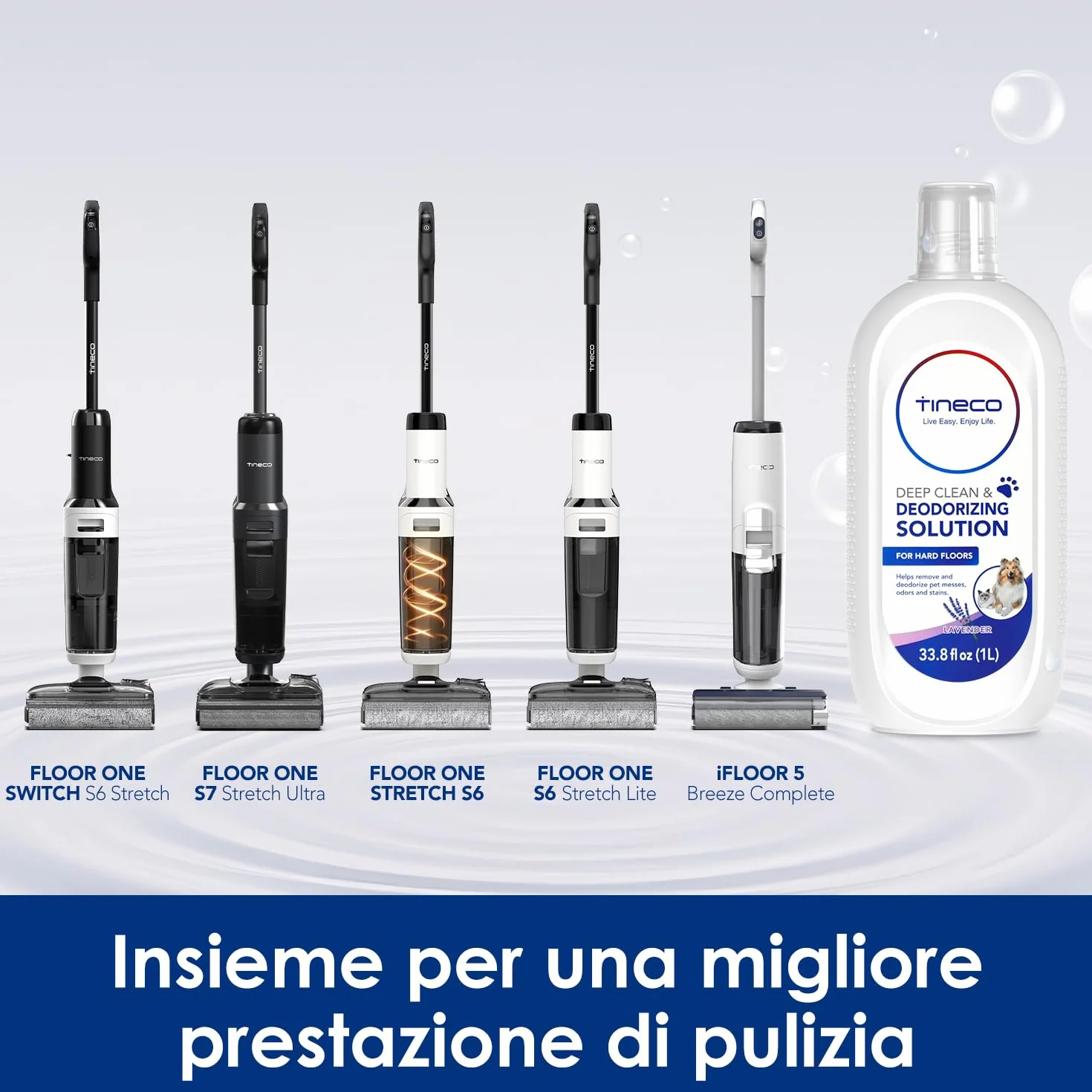 Tineco Soluzione Pulizia Pavimenti 1L Lavanda per iFloor 2/3 Breeze FLOOR ONE S3 S5 S5 Pro 2 S6 S7 Pro