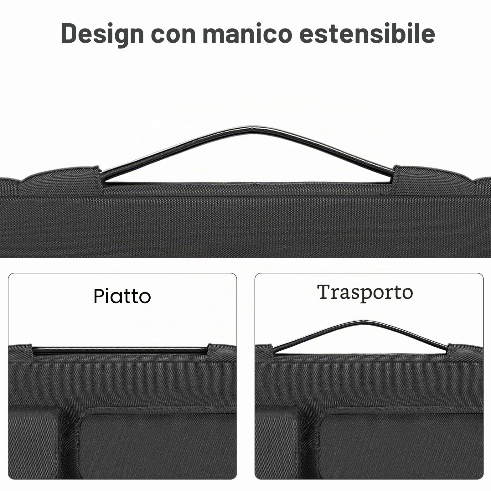 MOSISO 13.3 pollici Custodia Laptop Porta, 13-13.3 pollici Borsa PC Compatibile con MacBook Air/Pro 13 / Pro 14, HP Dell ASUS Lenovo, Lato Aperto Borse con 2 Alzato & 1 Tasche Patta, Nero