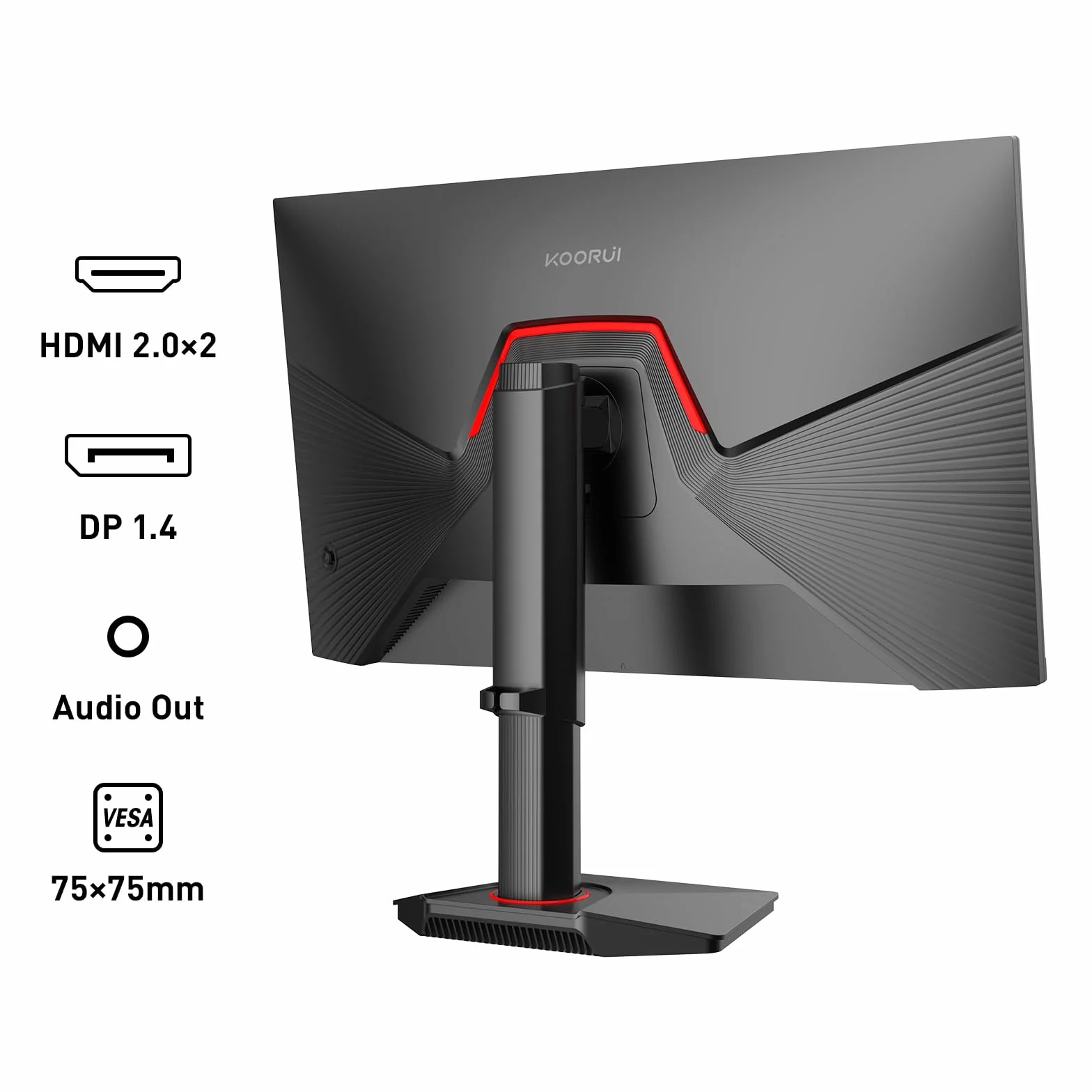 KOORUI G2722P Monitor Gaming 27 Pollici, QHD 200Hz, 1ms, HDR400, Fast IPS, Adaptive Sync, VESA 75x75mm, regolazione ergonomica