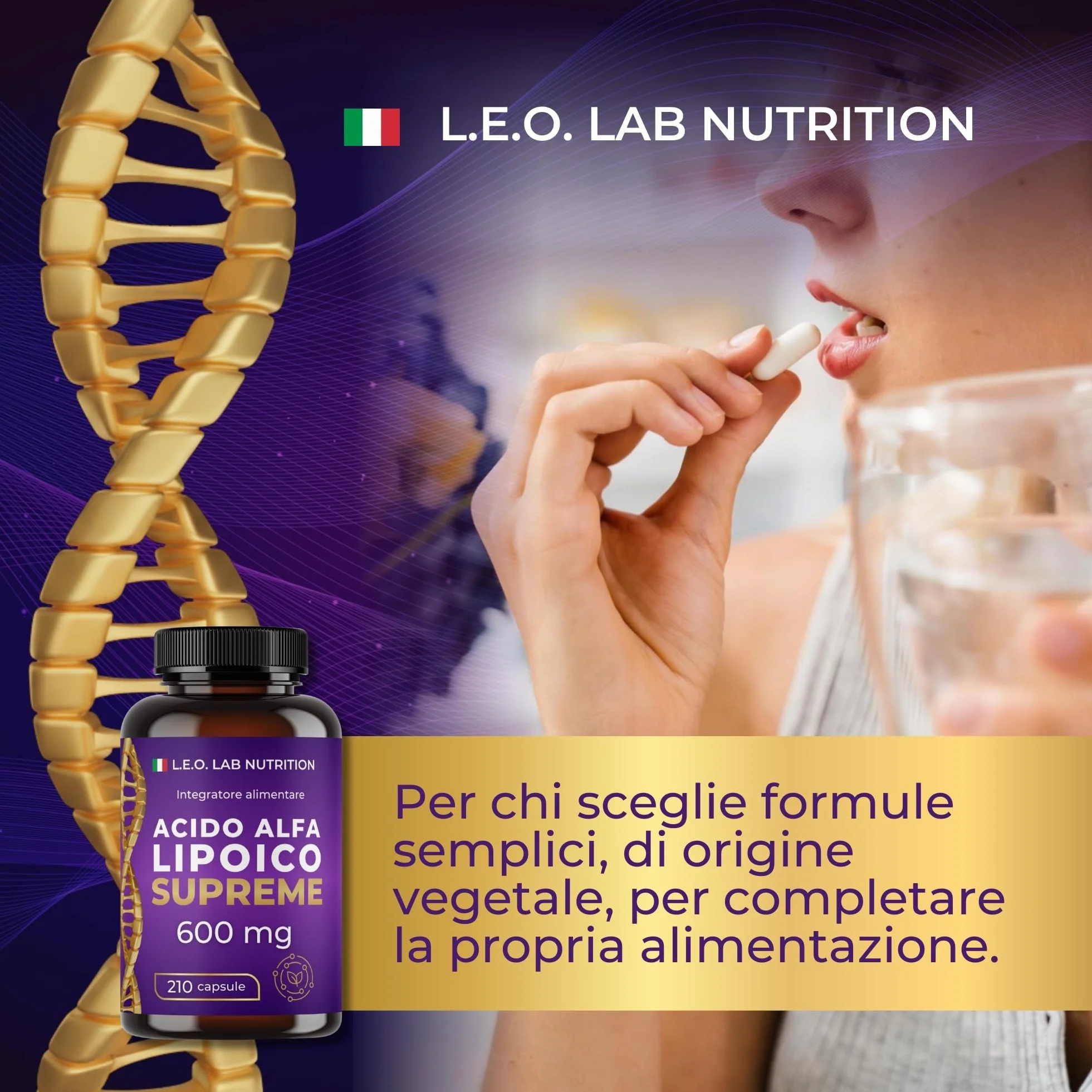 Acido Alfa Lipoico 600mg 210 Capsule Alto Dosaggio 7 Mesi Scorta