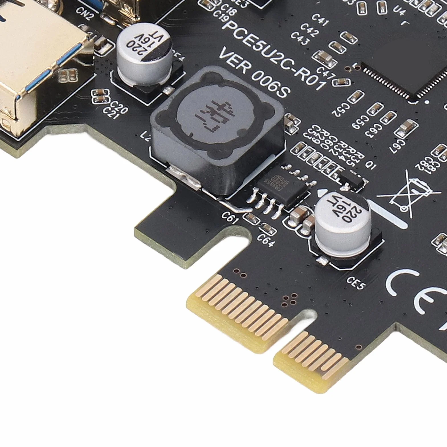 Scheda PCIe A USB 3.2, 2 USB Tipo C, 3 USB Tipo A, Scheda PCIe A USB 3.2 da 19 Pin di Seconda Generazione con 20 Gbps, Scheda di Espansione PCI Express Scheda USB per PC Desktop