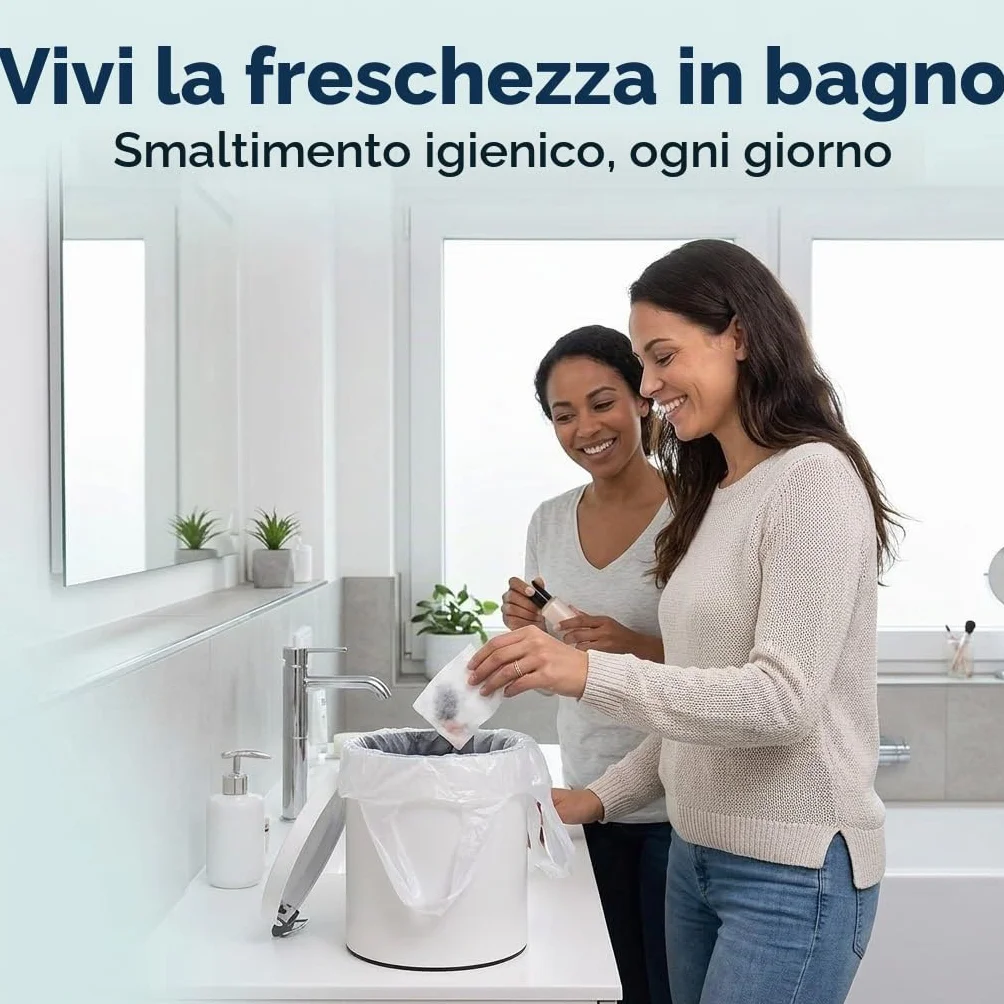 Sacchetti della spazzatura 5 litri 34x36 cm resistenti strappi impermeabili con manico confezione da 3