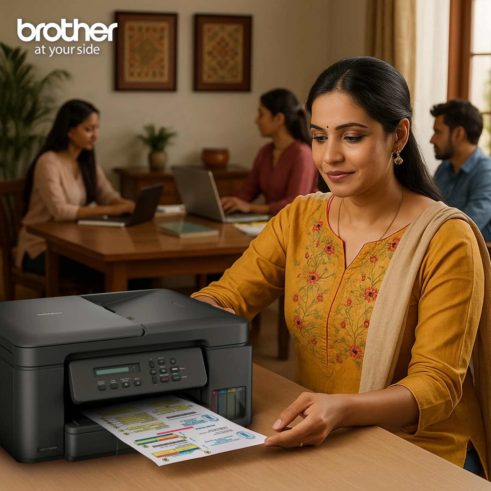 Brother DCP-T730DW - Stampante per serbatoio d'inchiostro 3 in 1 (stampa, scansione, copia) con WLAN, Duplex, ADF