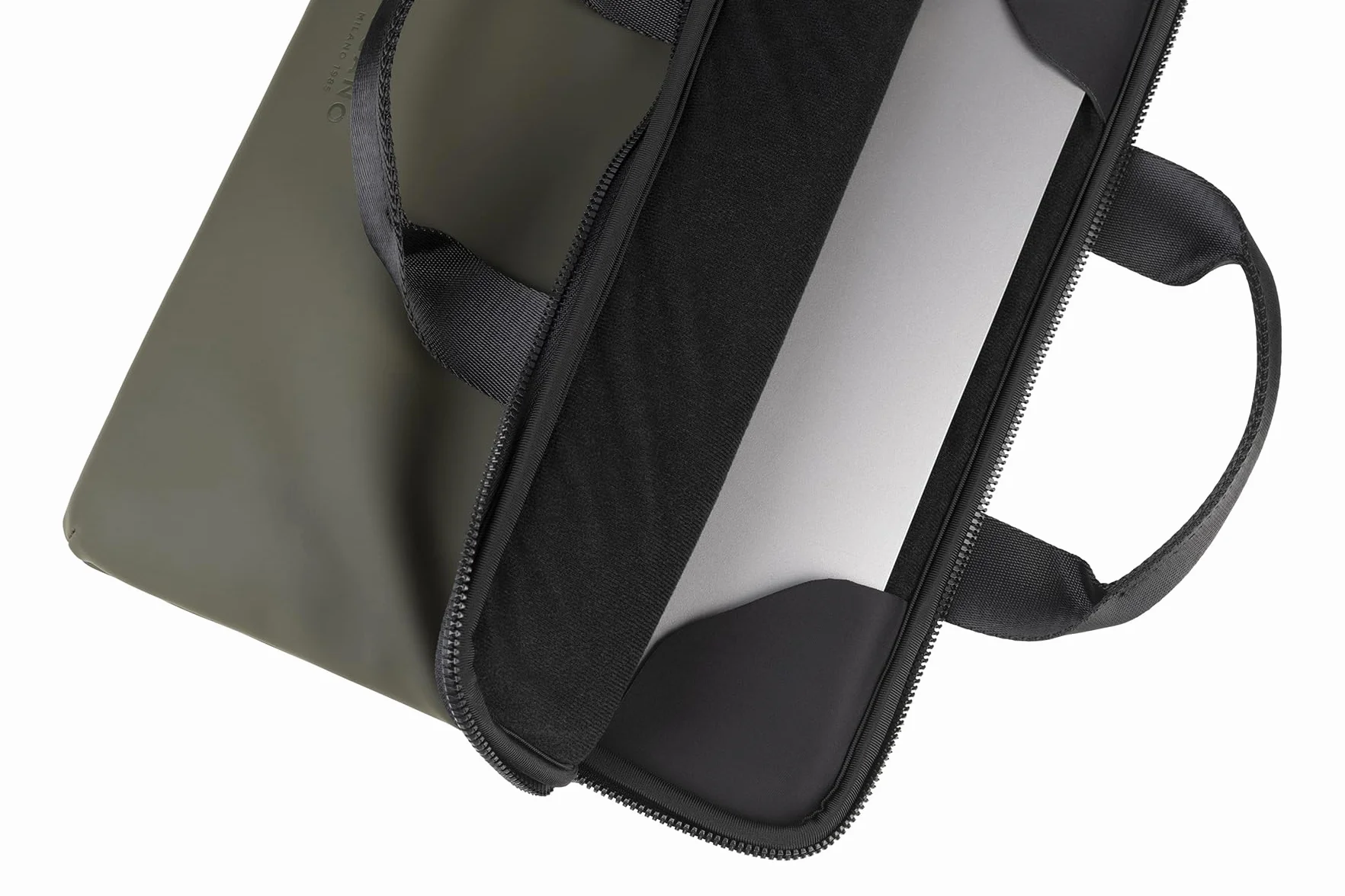 Tucano, Gommo Super Slim Borsa Porta PC per Laptop 14" e MacBook Air 15", Borsa Computer con Tracolla Rimovibile e Tasca Accessori, Materiale Gommato Water Resistant, 36x25,5x2 cm