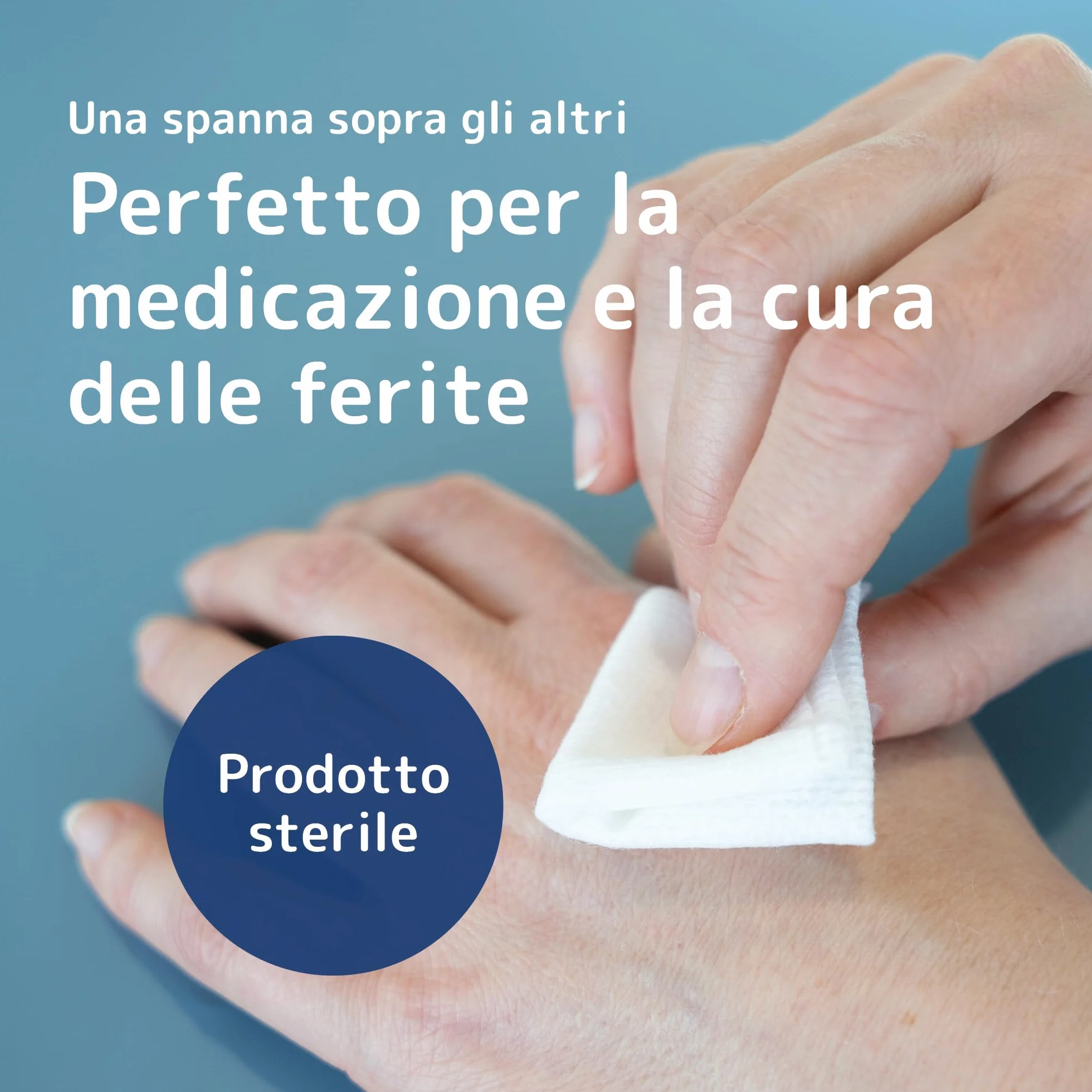ABENA Garze Sterili 10x10 cm Tessuto Non Tessuto Compresse Garza Sterile per Medicazione 125 Pezzi