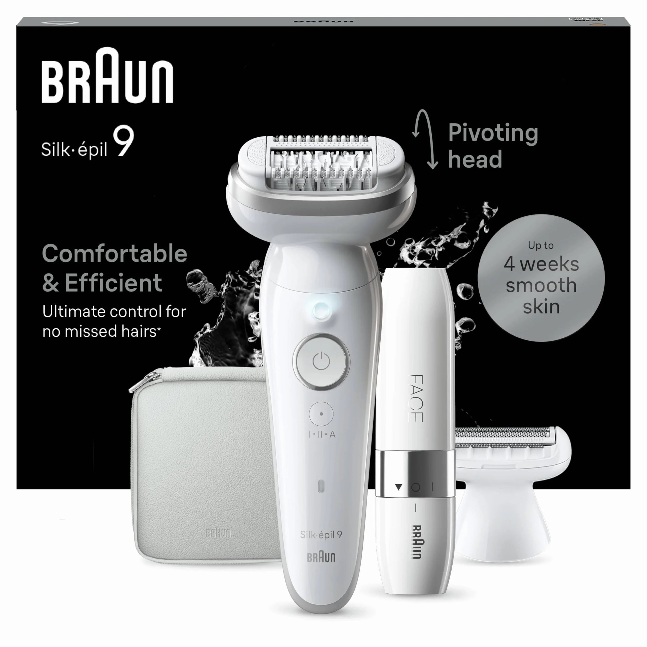 Braun Silk-épil 9 Depilatore Donna Elettrico Wet & Dry Testina Flessibile Rasoio