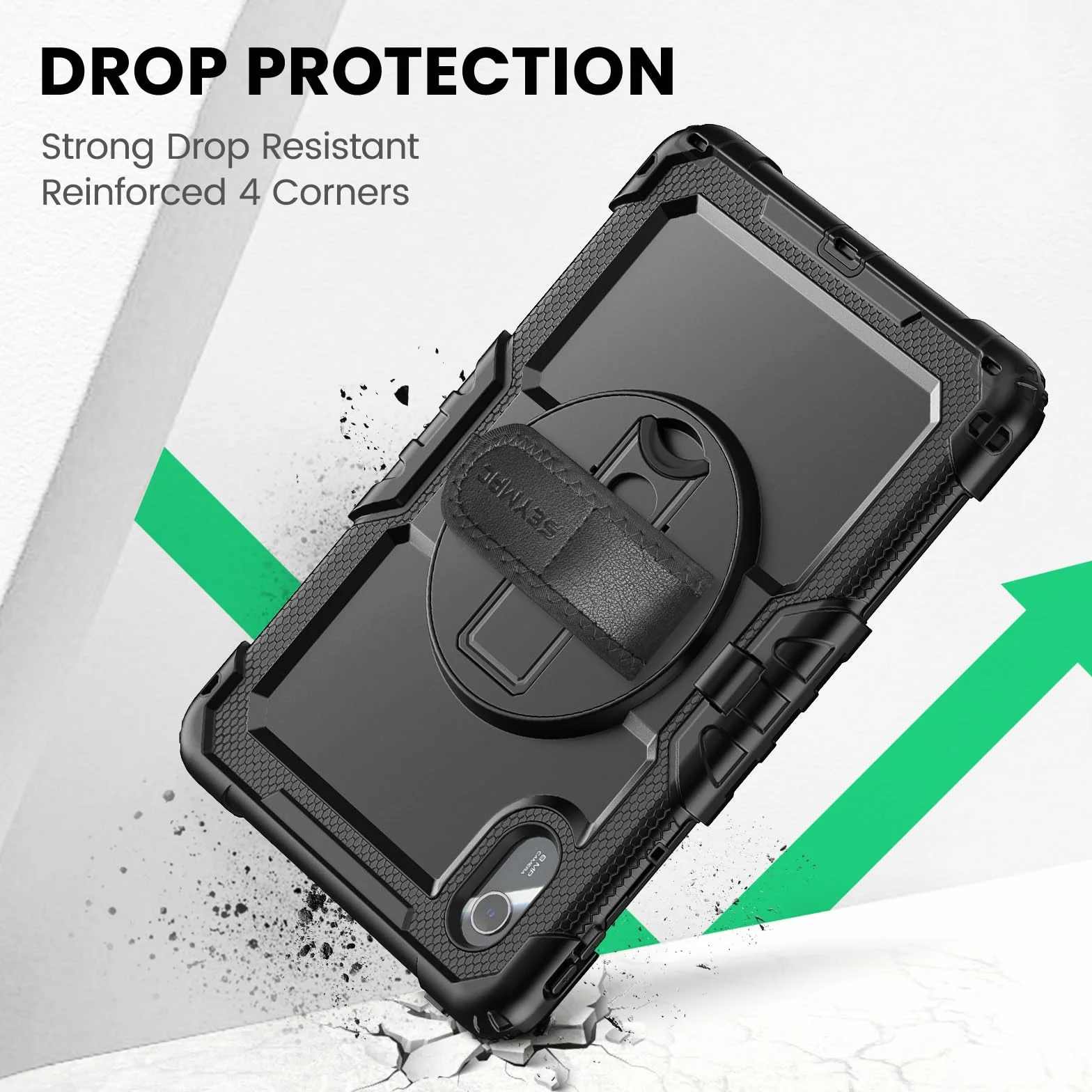 SEYMAC Custodia per Lenovo Idea Tab 11 pollici 2025, Tab M11, Tab K11, Antiurto, Pellicola Protettiva, Supporto Girevole 360°, Cinghia, Tracolla, Portapenne, Nero